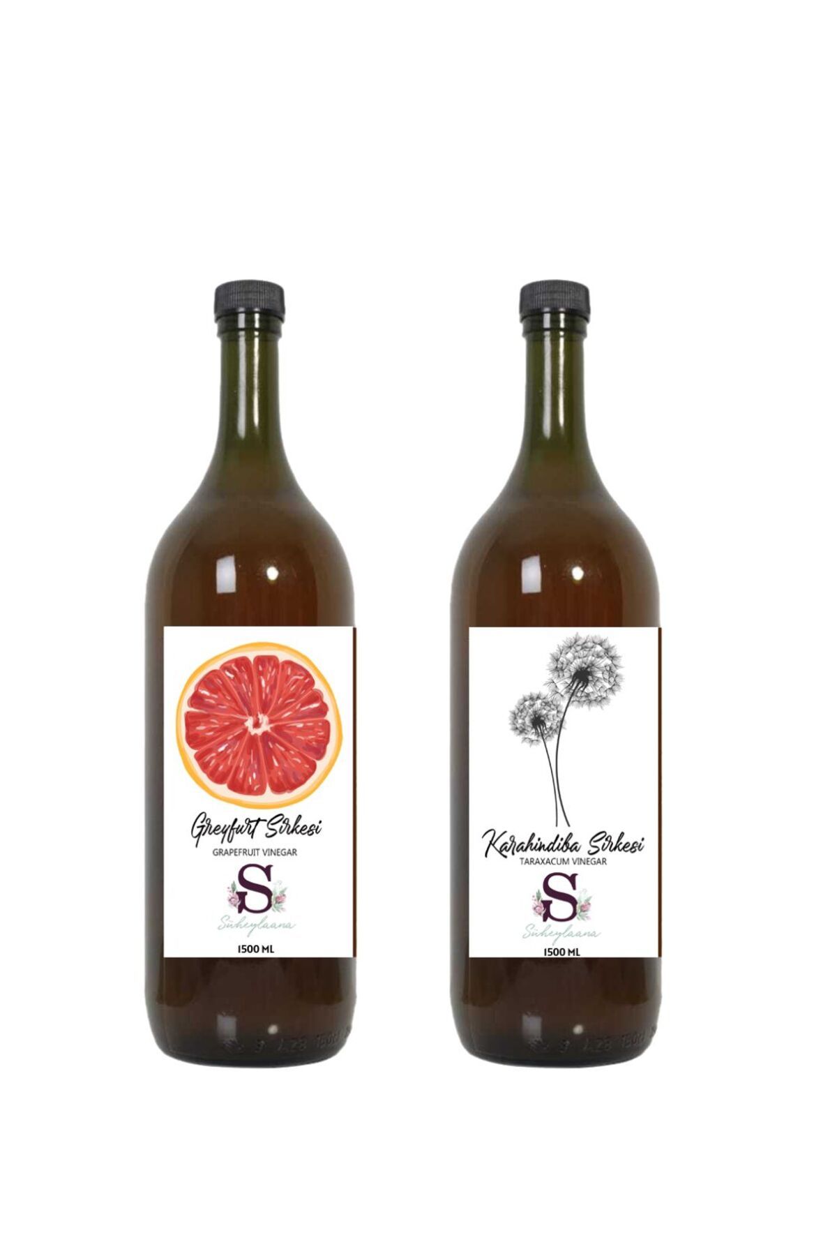 Süheylaana Doğal Greyfurt Sirkesi 1500 Ml - Doğal Karahindiba Sirkesi 1500 Ml