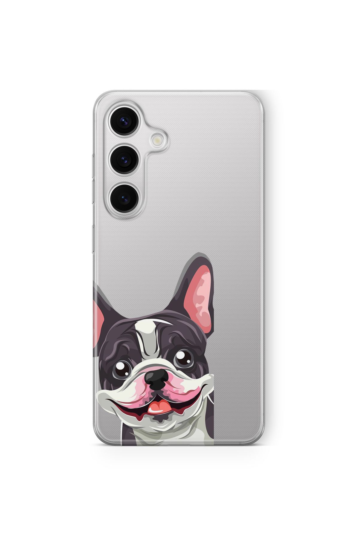 Space Star Samsung Galaxy A05s Uyumlu Bulldog 2 Tasarım Baskılı Şeffaf Kılıf