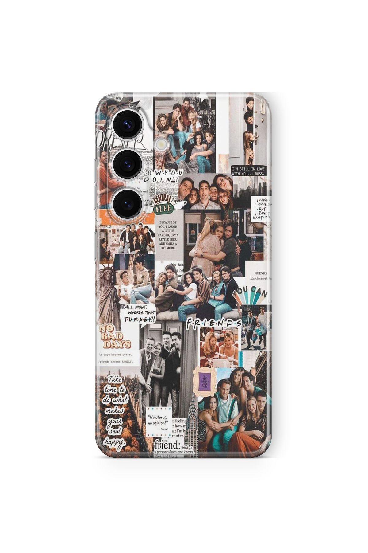 Space Star Samsung Galaxy M34 5G Uyumlu Friends Kolaj Tasarım Baskılı Şeffaf Kılıf