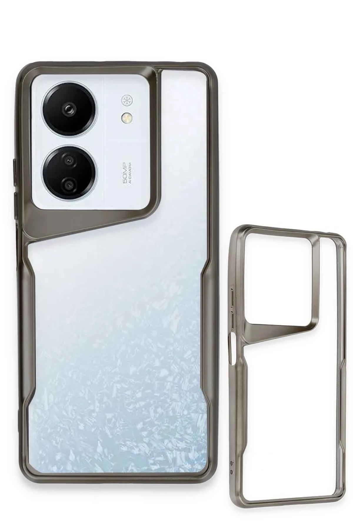 NewFace Xiaomi Redmi 13C Kılıf Boyi Silikon Kapak - Siyah GLSTD