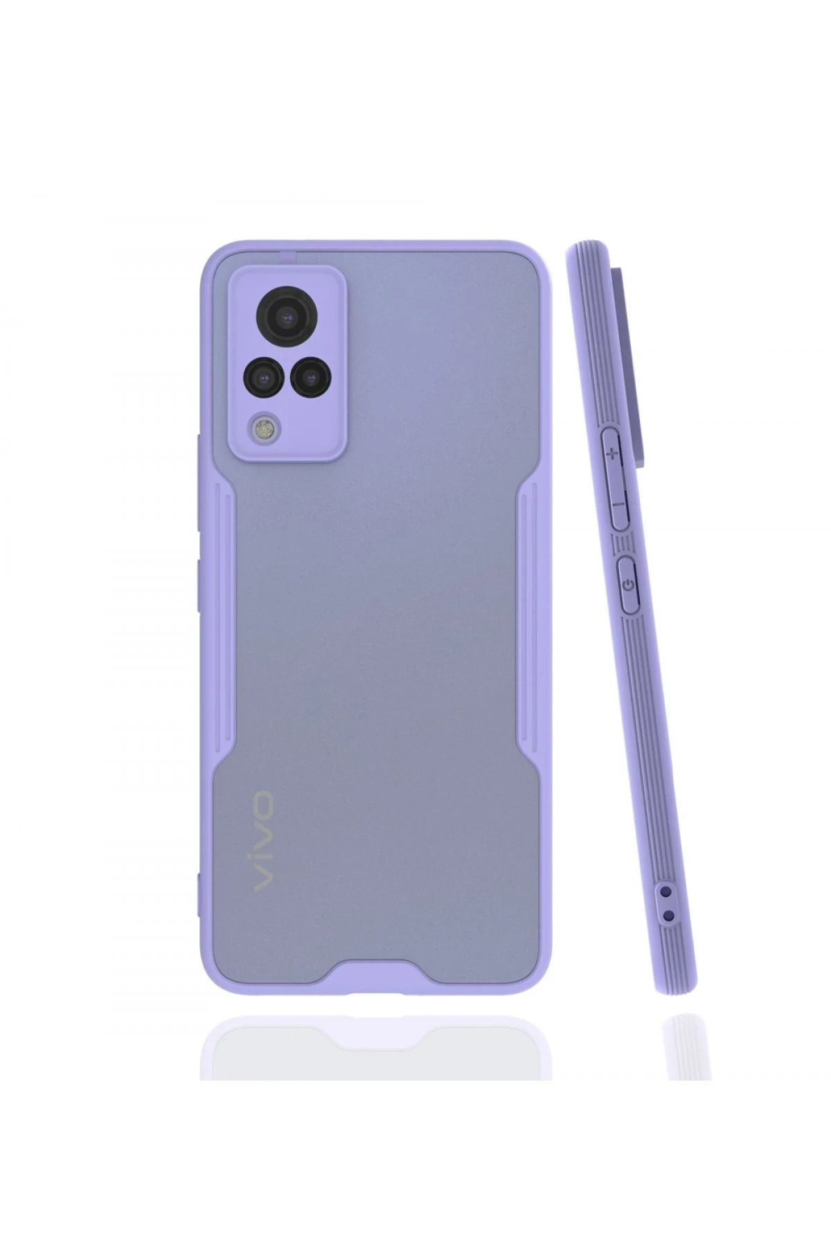 NewFace Vivo V21 Kılıf Platin Silikon - Lila BSTMY