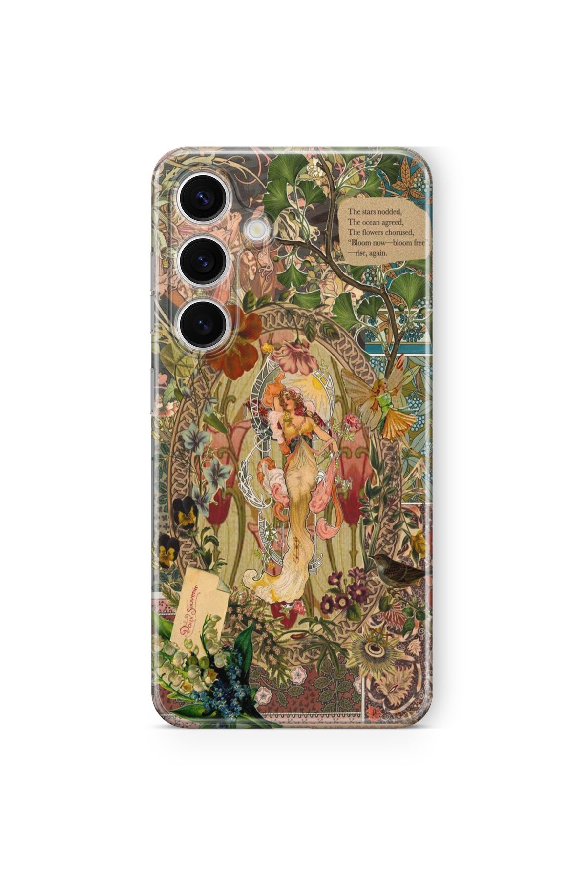 Space Star Samsung Galaxy S24 Uyumlu Art Nouveau Tasarım Baskılı Şeffaf Kılıf