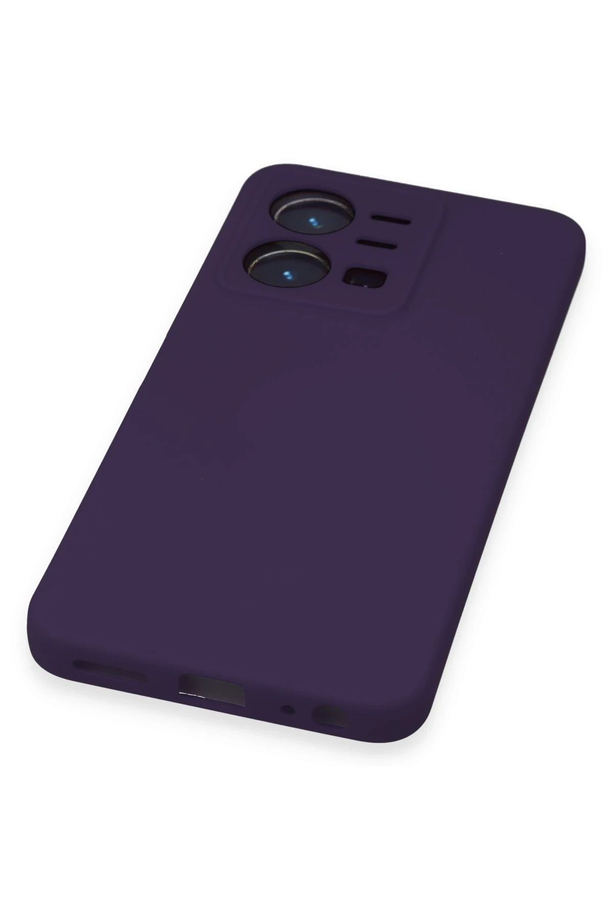 NewFace Vivo Y35 Uyumlu   Kılıf Nano içi Kadife Silikon - Mor SVLRS