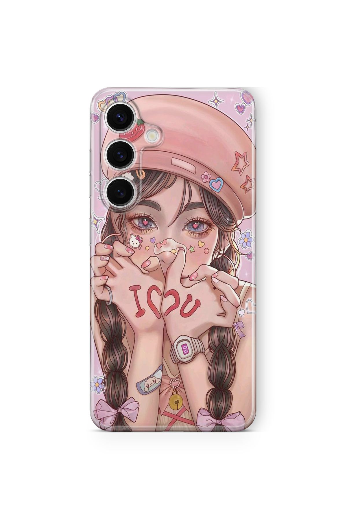 Space Star Samsung Galaxy A25 Uyumlu I Love You Anime Tasarım Baskılı Şeffaf Kılıf