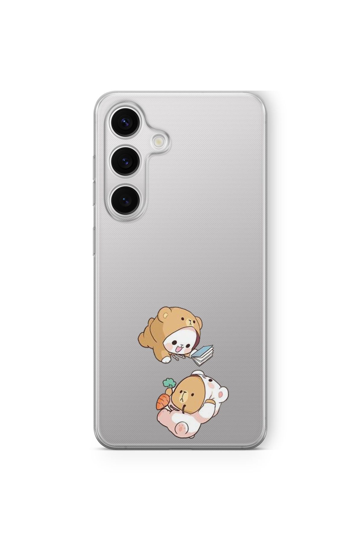 Space Star Samsung Galaxy A04s Uyumlu Couple Bear Tasarım Baskılı Şeffaf Kılıf