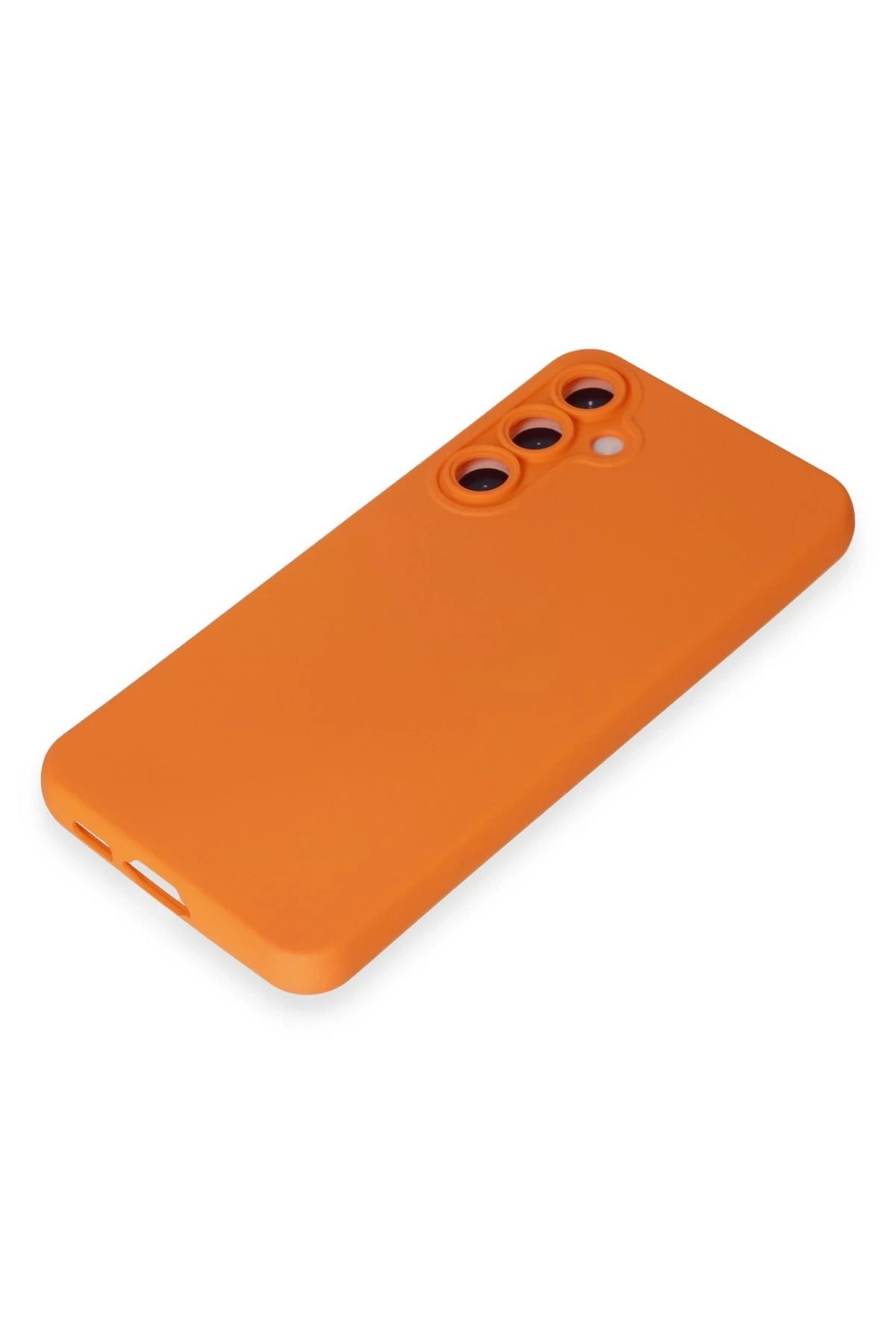 NewFace Galaxy S24 uyumlu Kılıf Nano içi Kadife Silikon - Turuncu WLZOR