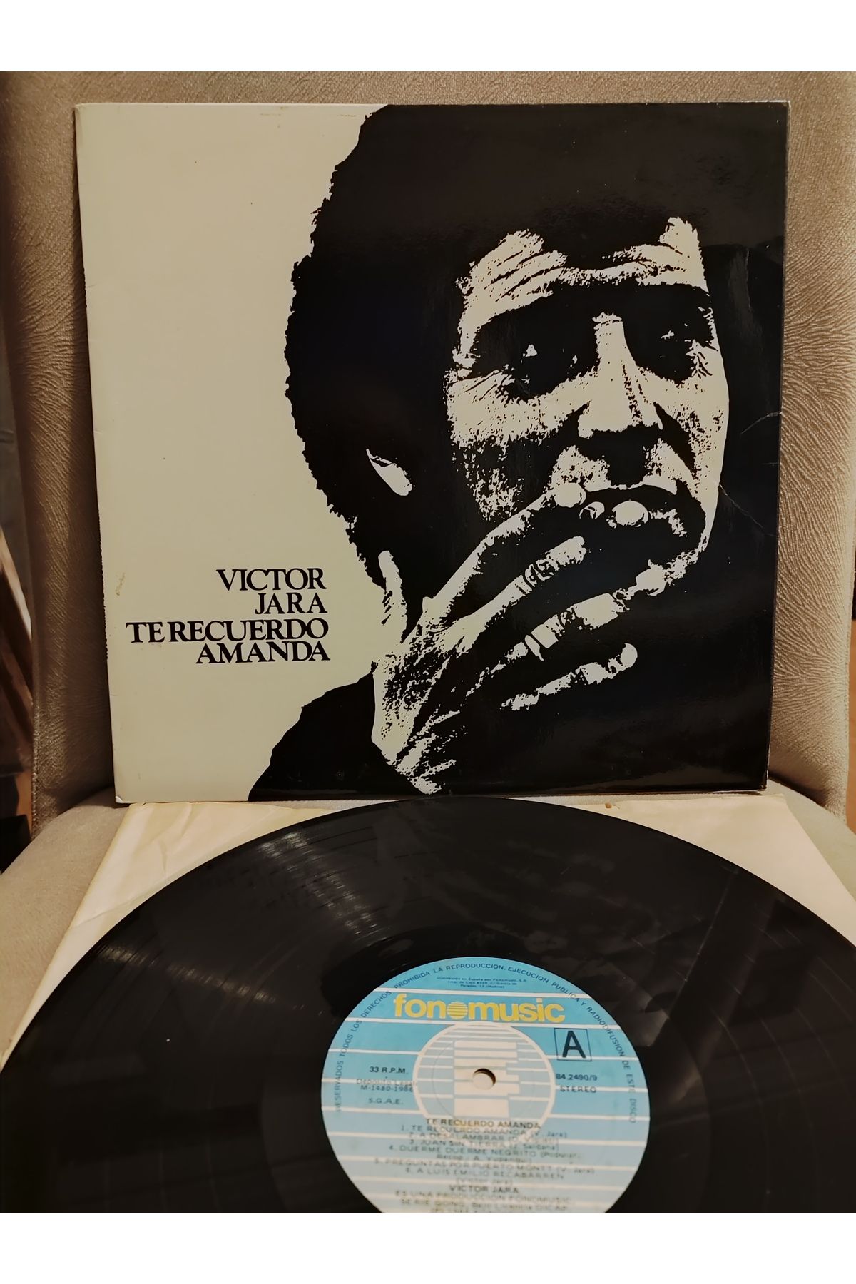 Plakperest VICTOR JARA - Te Recuerdo Amanda - 1986 İspanya Basım LP Plak 2.EL