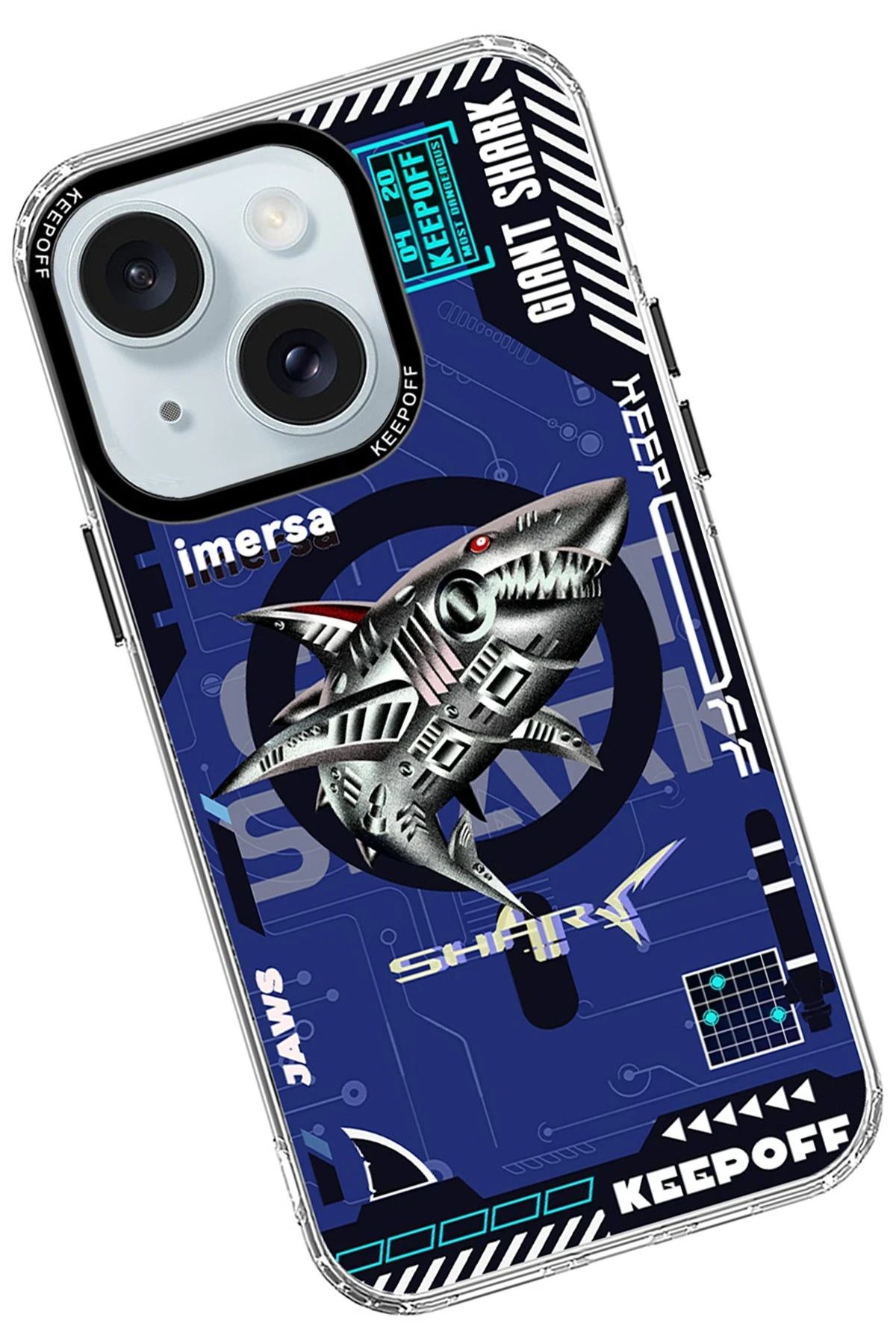 Keep Off iPhone 15 DNA Magsafe Kapak - Men Eating Shark SVLRS