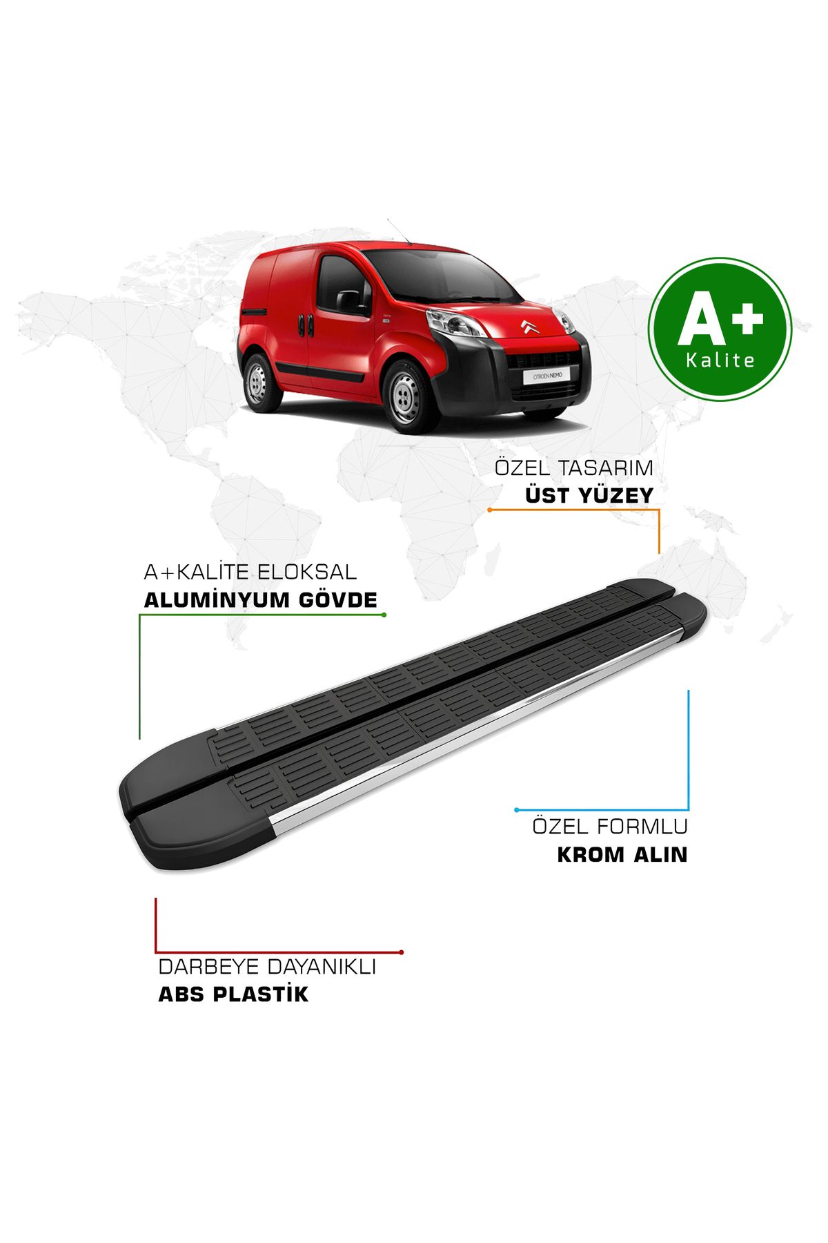 FA OTO AKSESUAR Citroen Nemo Panelvan Yan Basamak 2008 – 2016 Model S-Line