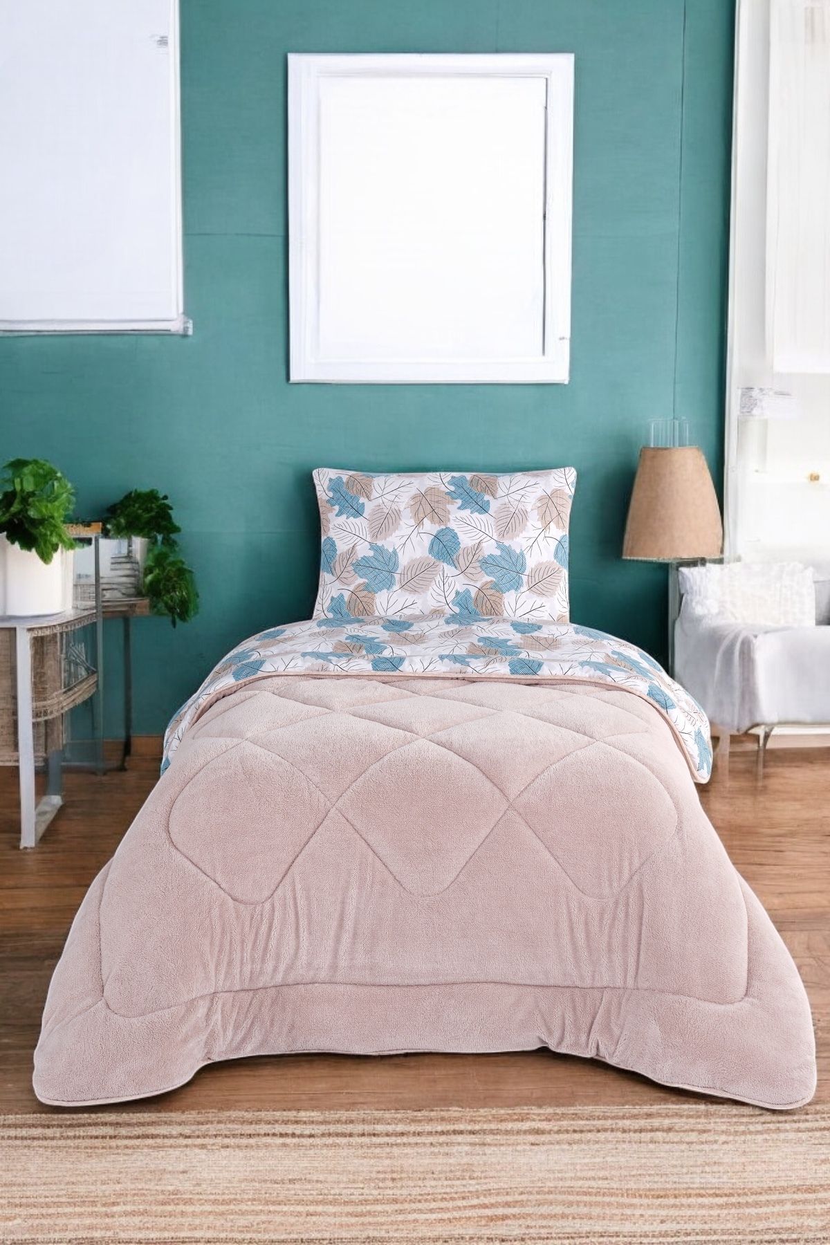 pepuza Comfort Set Wellsoft Yorganlı 2 Parça Tek Kişilik Blossom Pudra