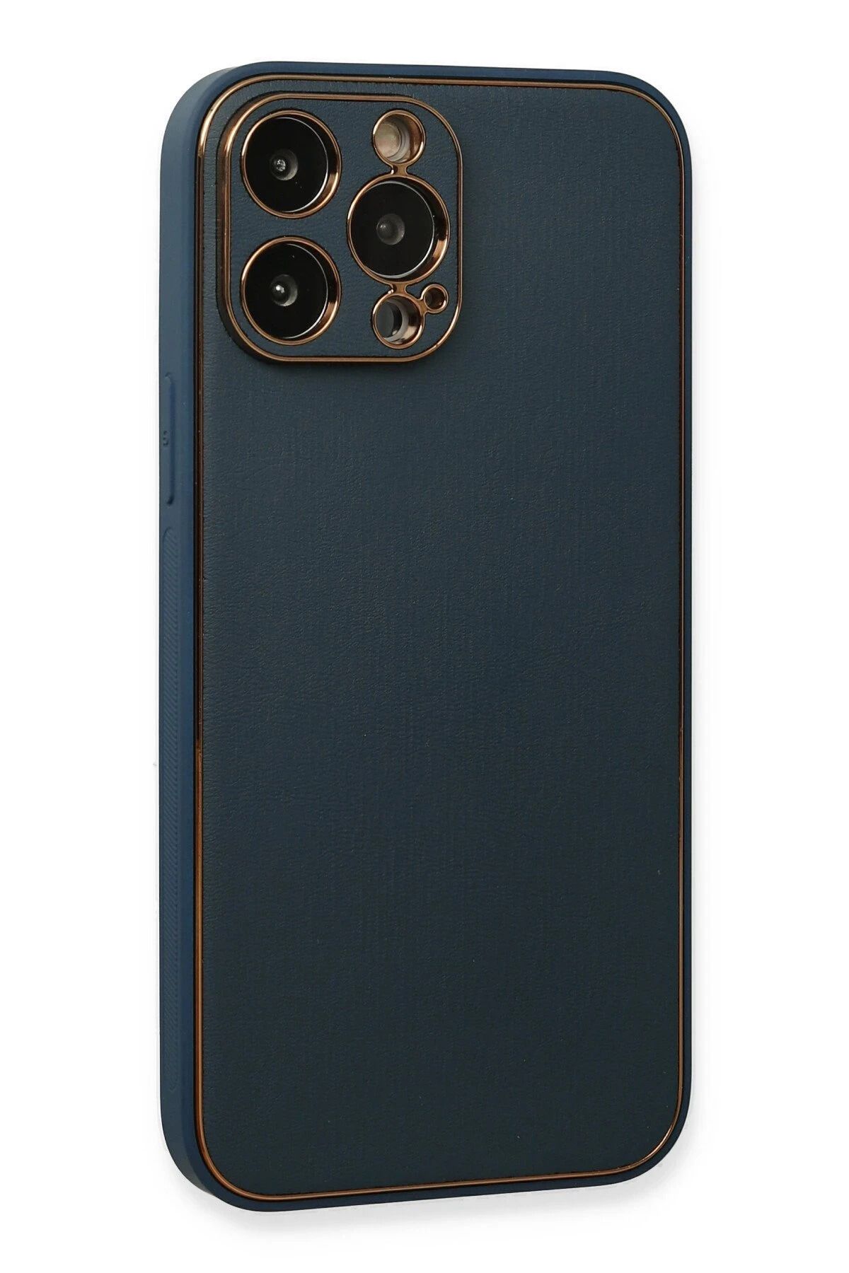 NewFace iPhone 13 Pro Kılıf Coco Deri Silikon Kapak - Mavi GLSTD