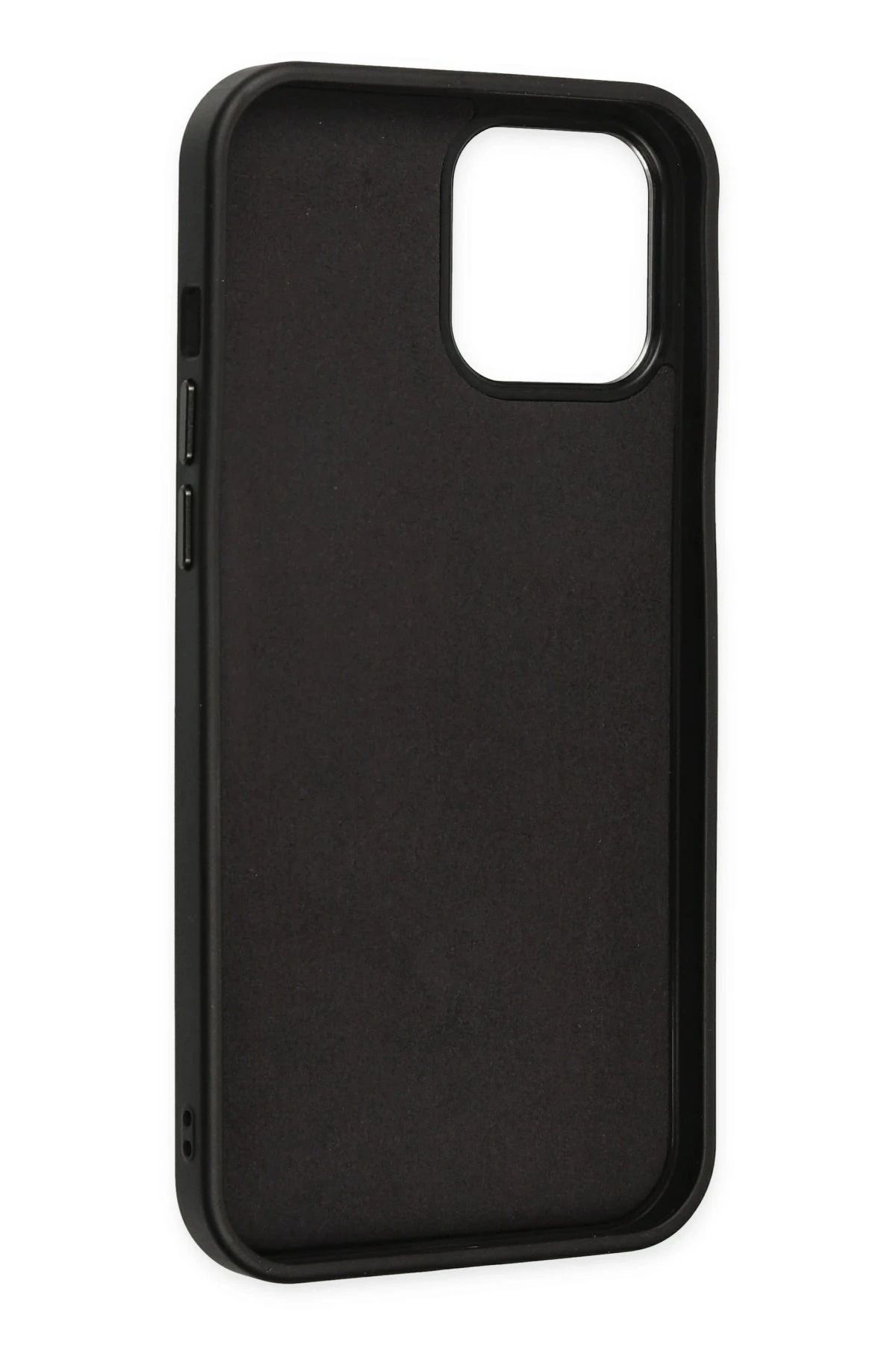 NewFace iPhone 12 Pro Max Kılıf Asya Deri Silikon - Siyah BSTMY