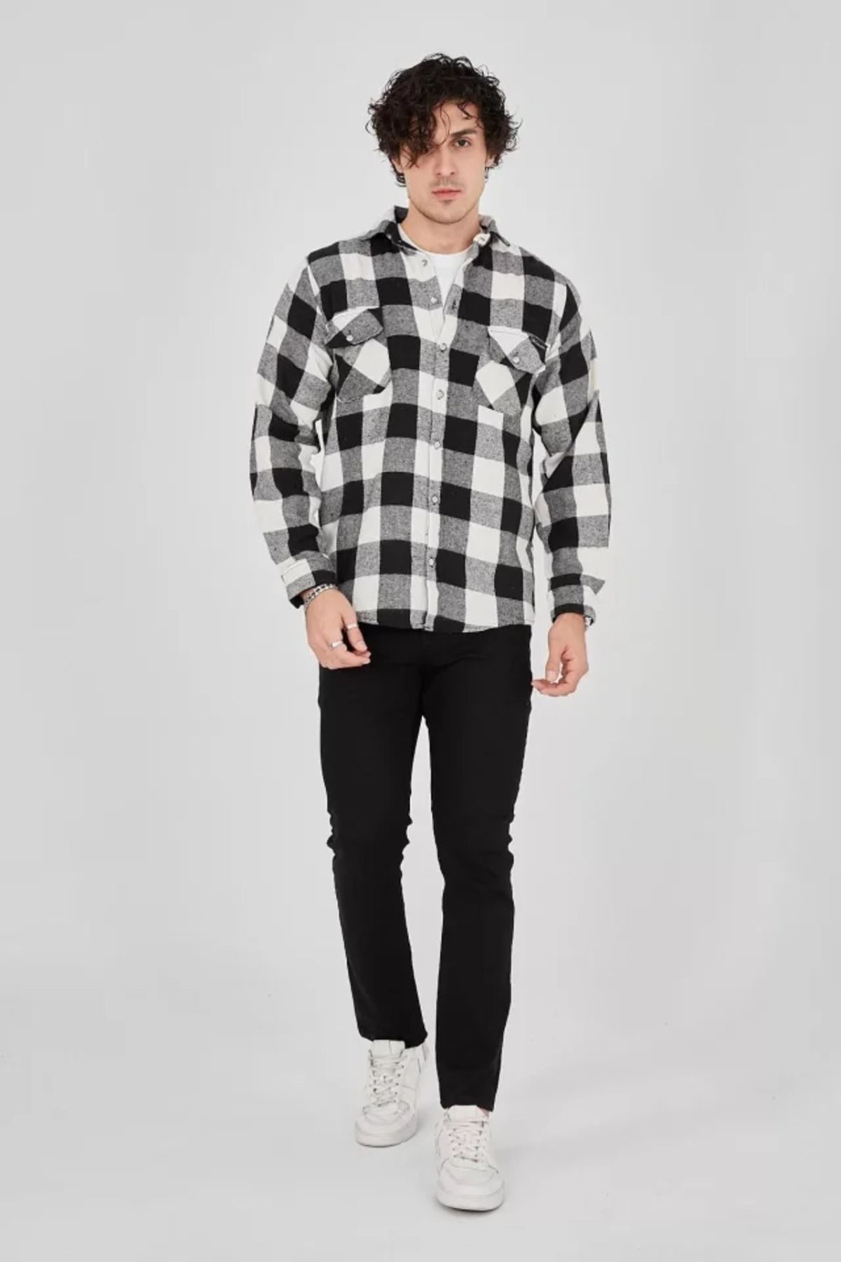 ARUZ MODA Erkek Oduncu Gömlek - Siyah