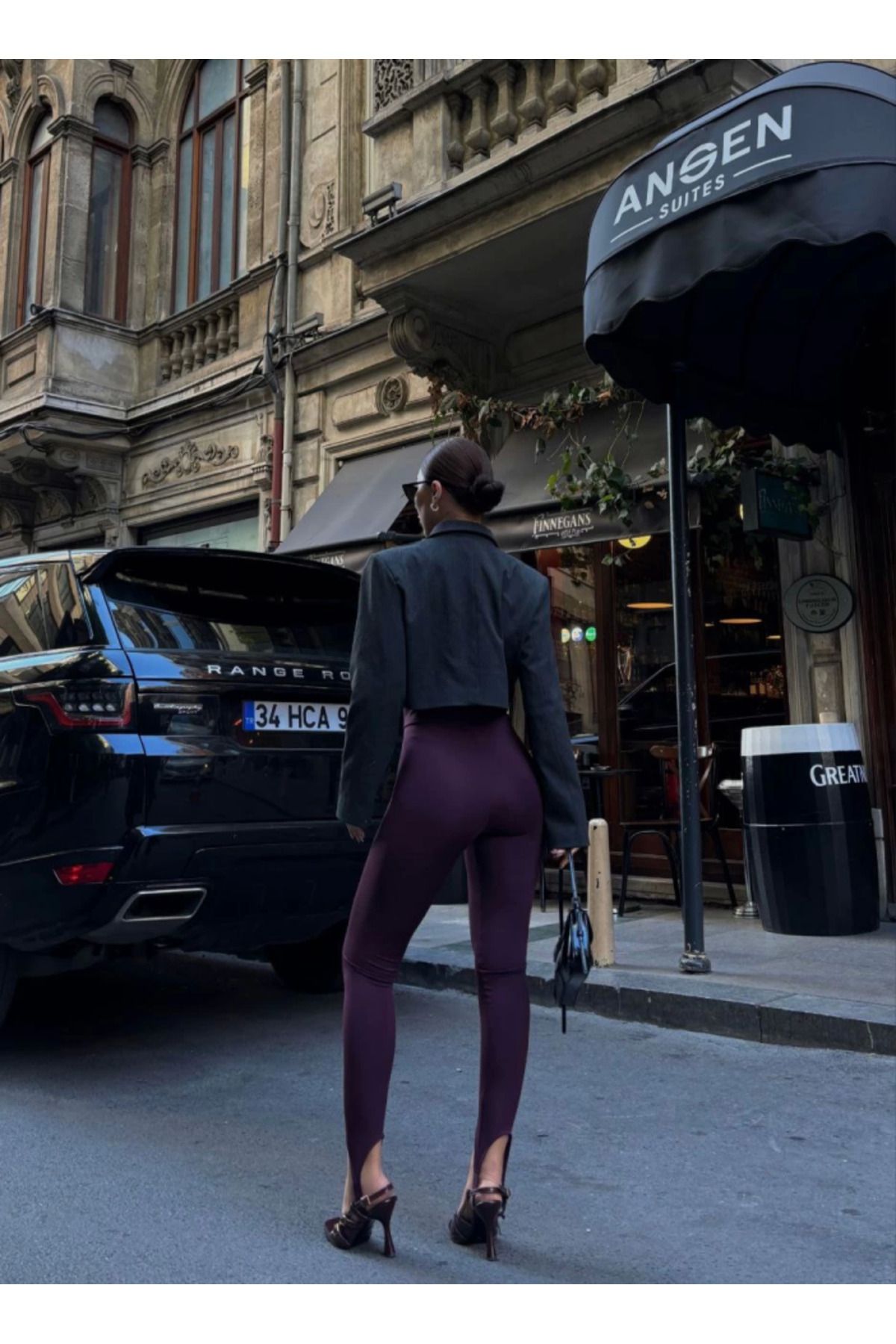 ARUZ MODA Toparlayıcı Füzo Tayt Likralı Ayak Detaylı - Bordo