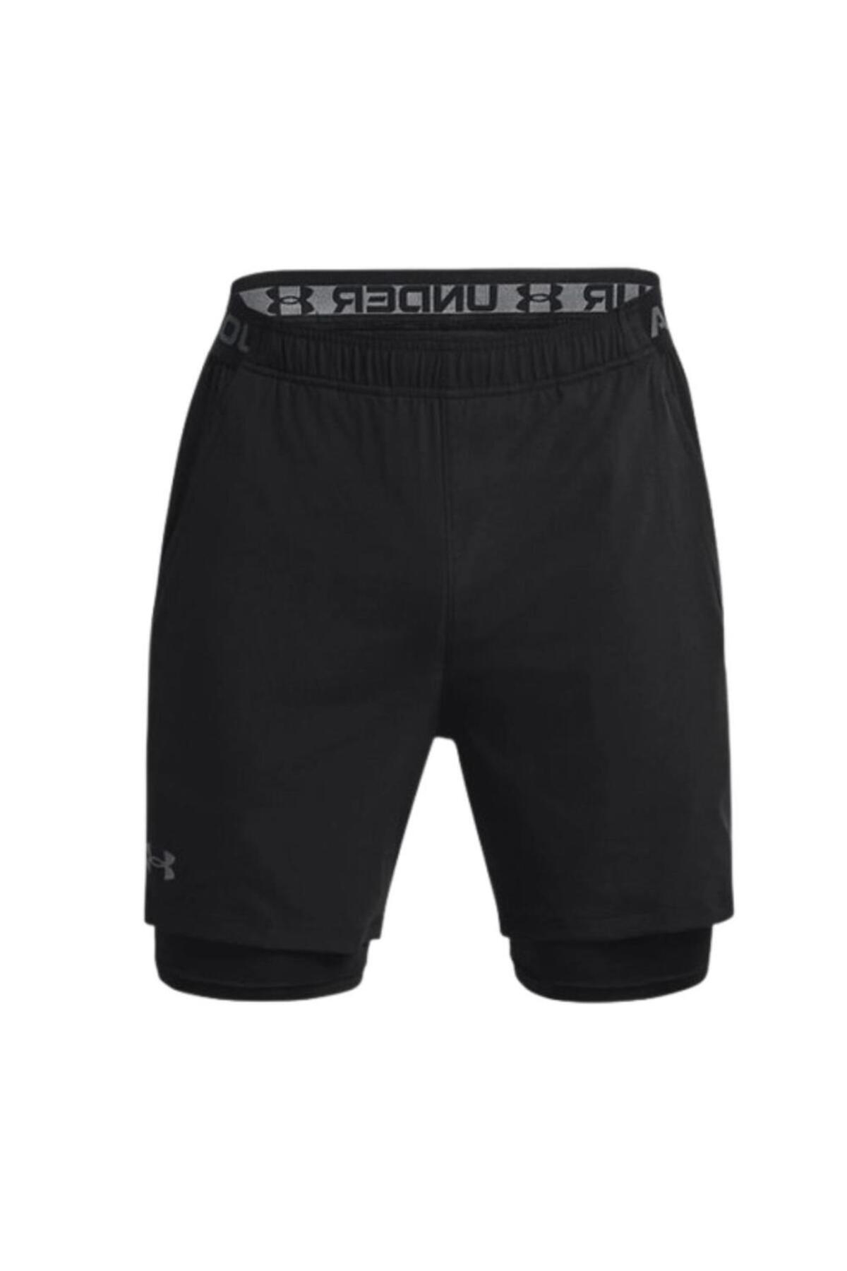 شلوارک مشکی UA مدل Vanish Woven، دو در یک، کد 1373764-002 آندر آرمور شورت ورزشی Under Armour