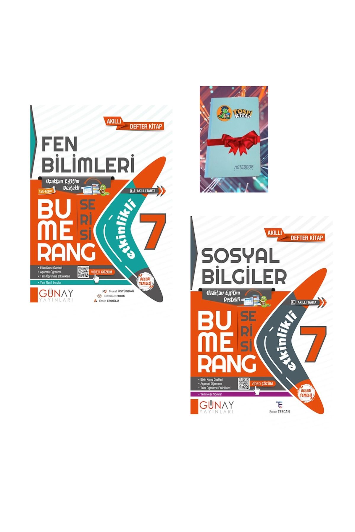 Günay Yayınları 7. Sınıf Bumerang Serisi FEN BİLİMLERİ + SOSYAL BİLGİLER (NOT DEFTERİ HEDİYE)