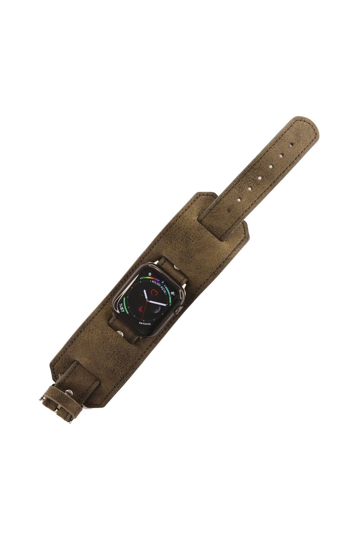 NewFace Apple Watch 42mm NL17 Deri Kordon - Kahverengi BSTMY