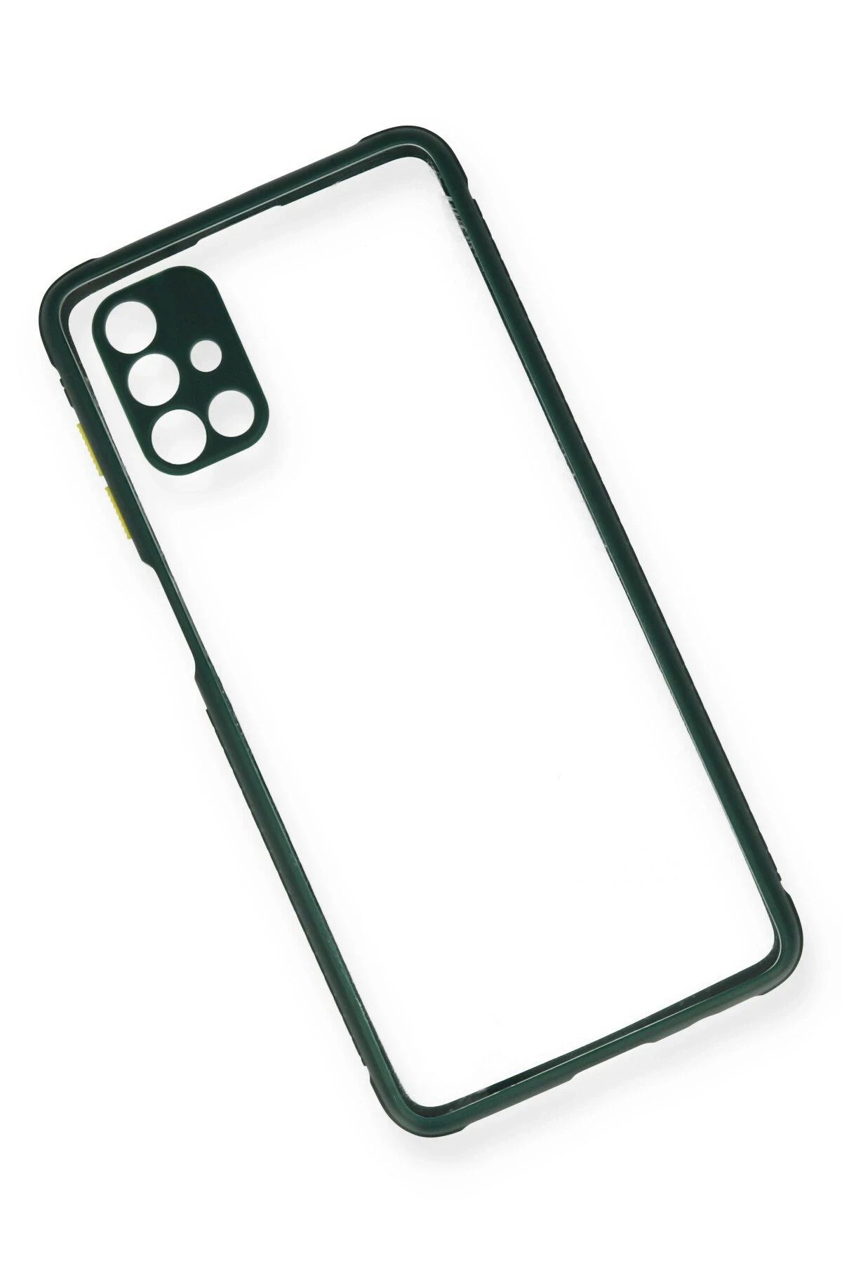 NewFace Samsung Galaxy M51 Kılıf Miami Şeffaf Silikon - Koyu Yeşil BSTMY