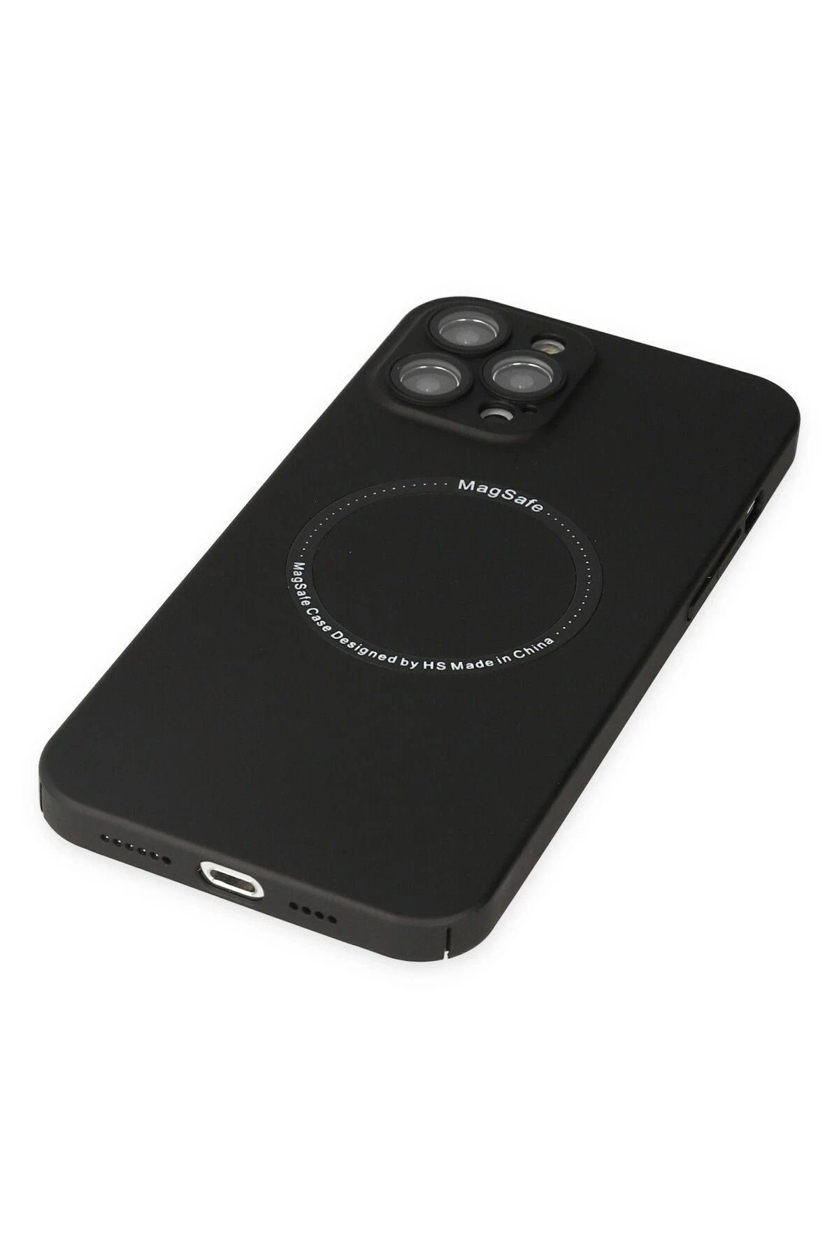 NewFace iPhone 12 Pro Kılıf Jack Magneticsafe Lens Silikon - Siyah BSTMY