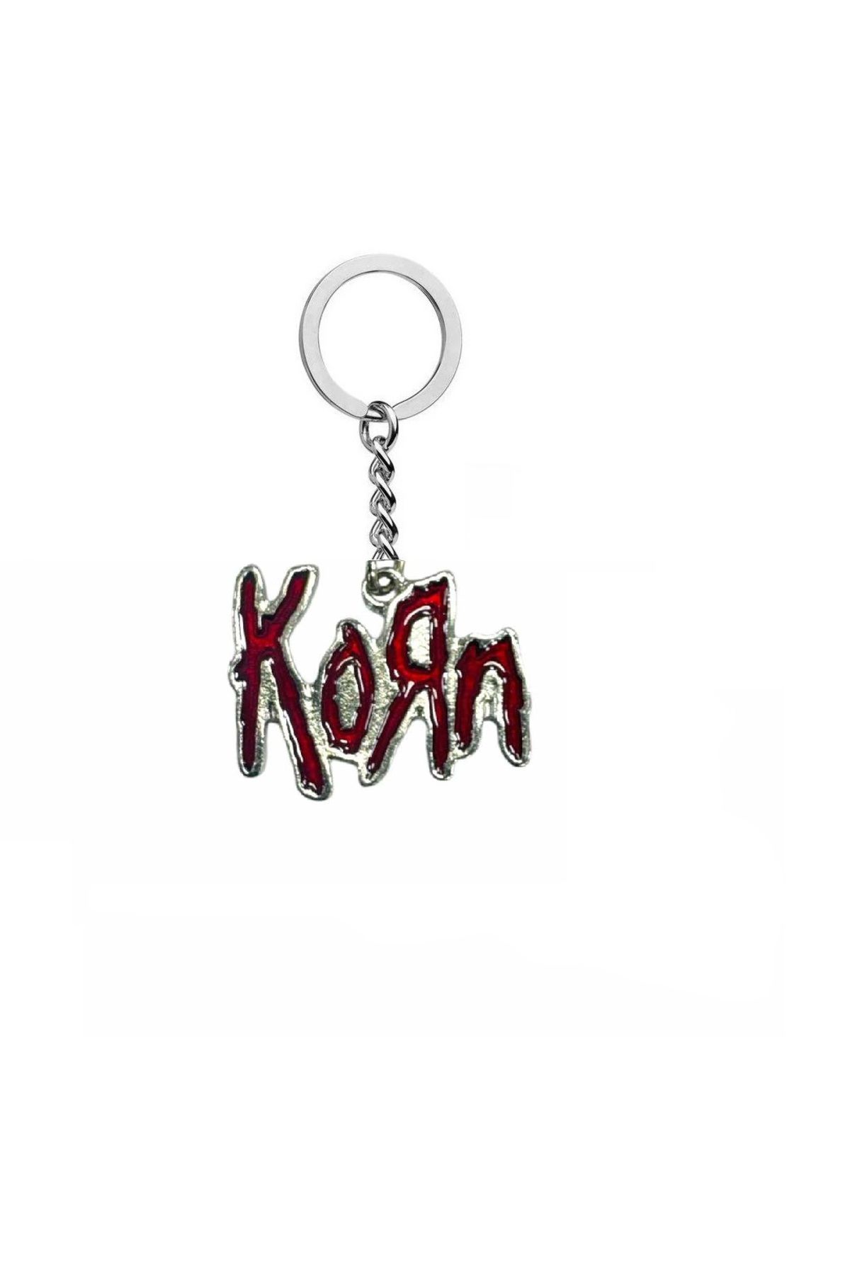 Herşey Nota Korn Kırmızı Anahtarlık Metal Rock Müzik Grubu Logolu Unisex Aksesuar