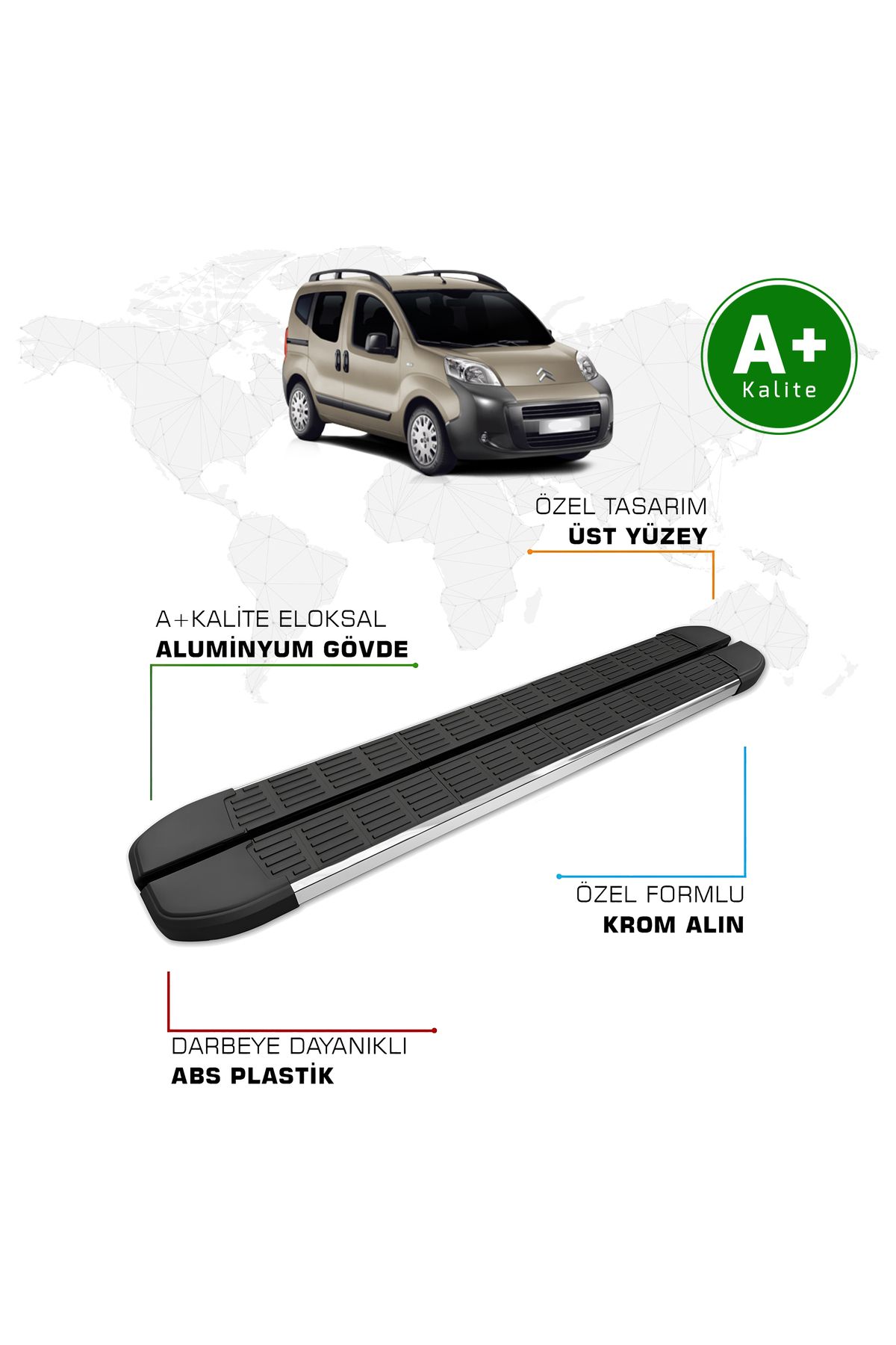 FA OTO AKSESUAR Citroen Nemo Yan Basamak 2008 – 2016 Model S-Line
