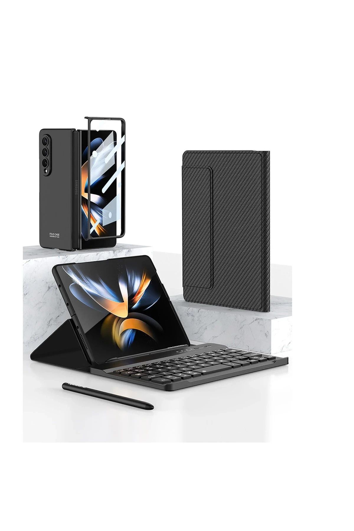 NewFace Universal Universal Kılıf Fold Klavye - Karbon Siyah BSTMY