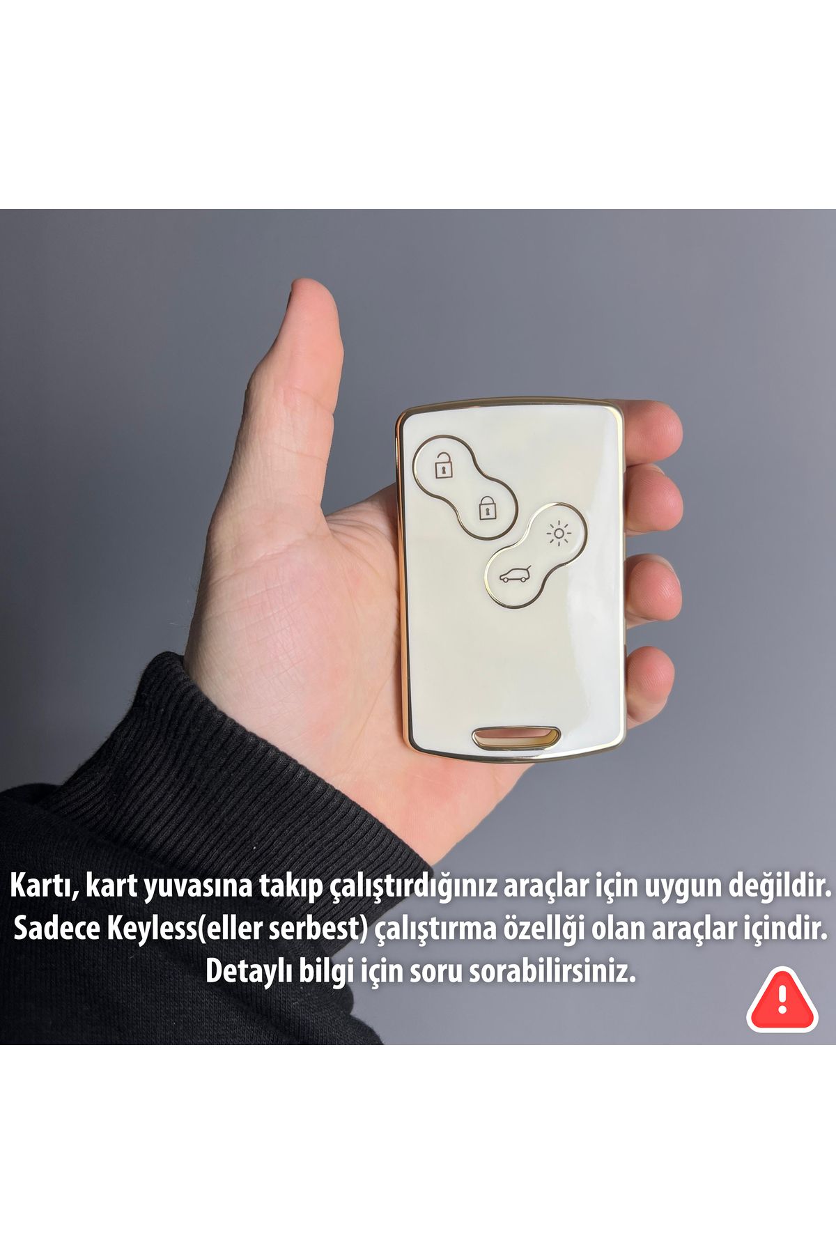 Luxe Aksesuarr Renault Megane3 -Fluence3- Clio4 Uyumlu Kart Koruma Anahtar Kumanda Silikon Nano Kılıf Beyaz Renk