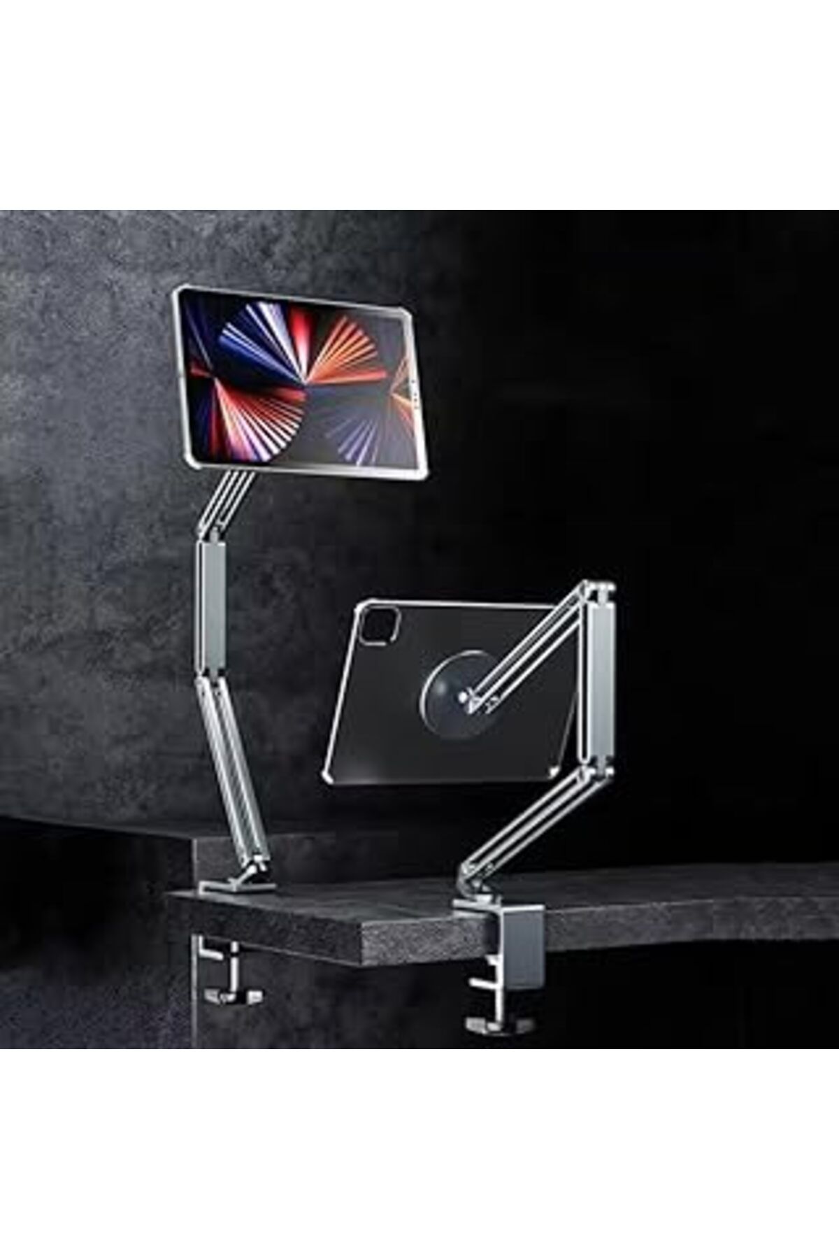 Mu Art Sınıfının Profesyoneli Ve Güçlüsü 3 Eklemli Manyetik Tablet Ve Telefon Tutucu Masa Kenarına Sıkıştı