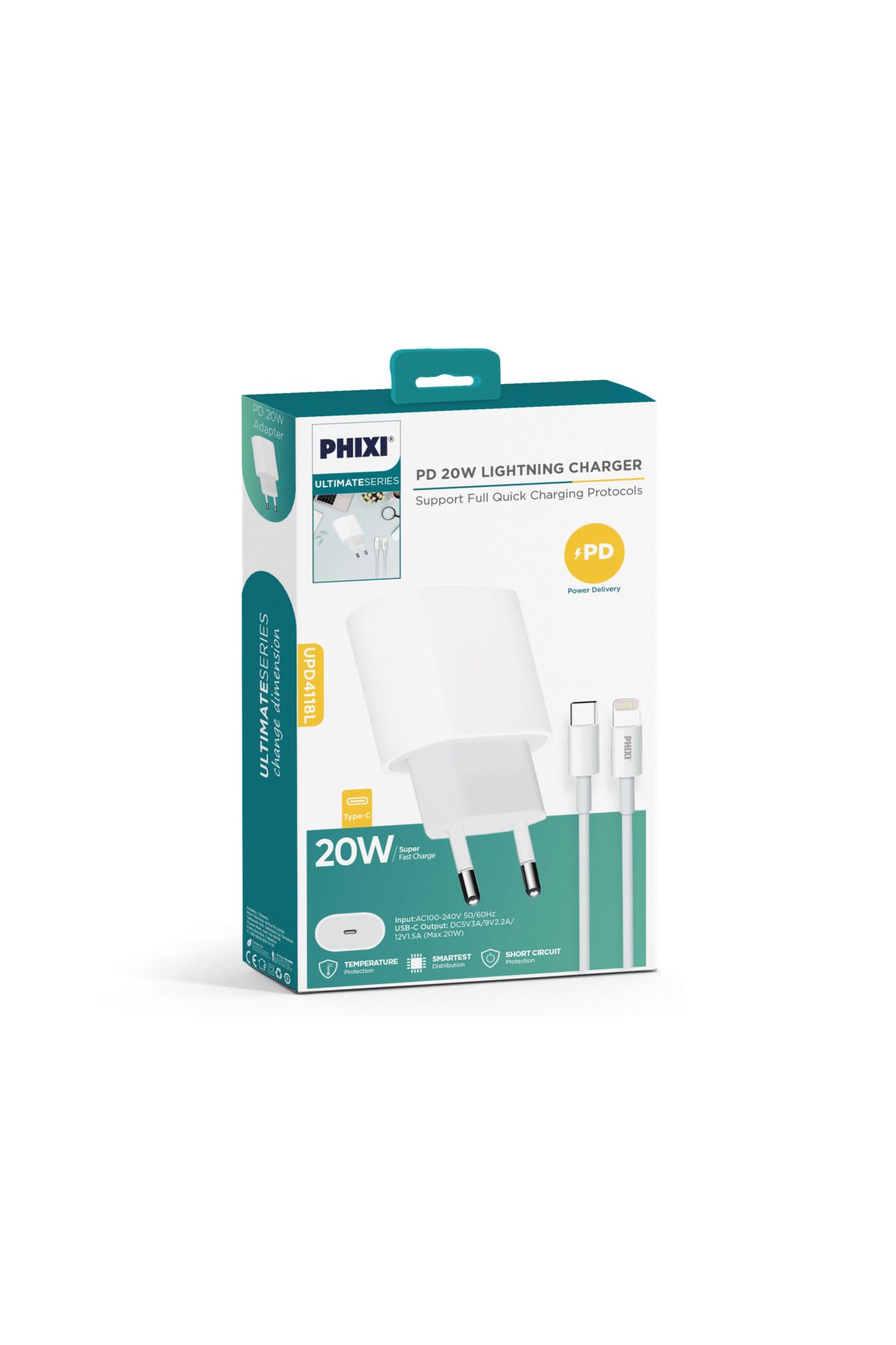 Remiuse PHİXİ UPD4118L ULTIMATE 20W LIGHTNING HIZLI ŞARJ CİHAZI