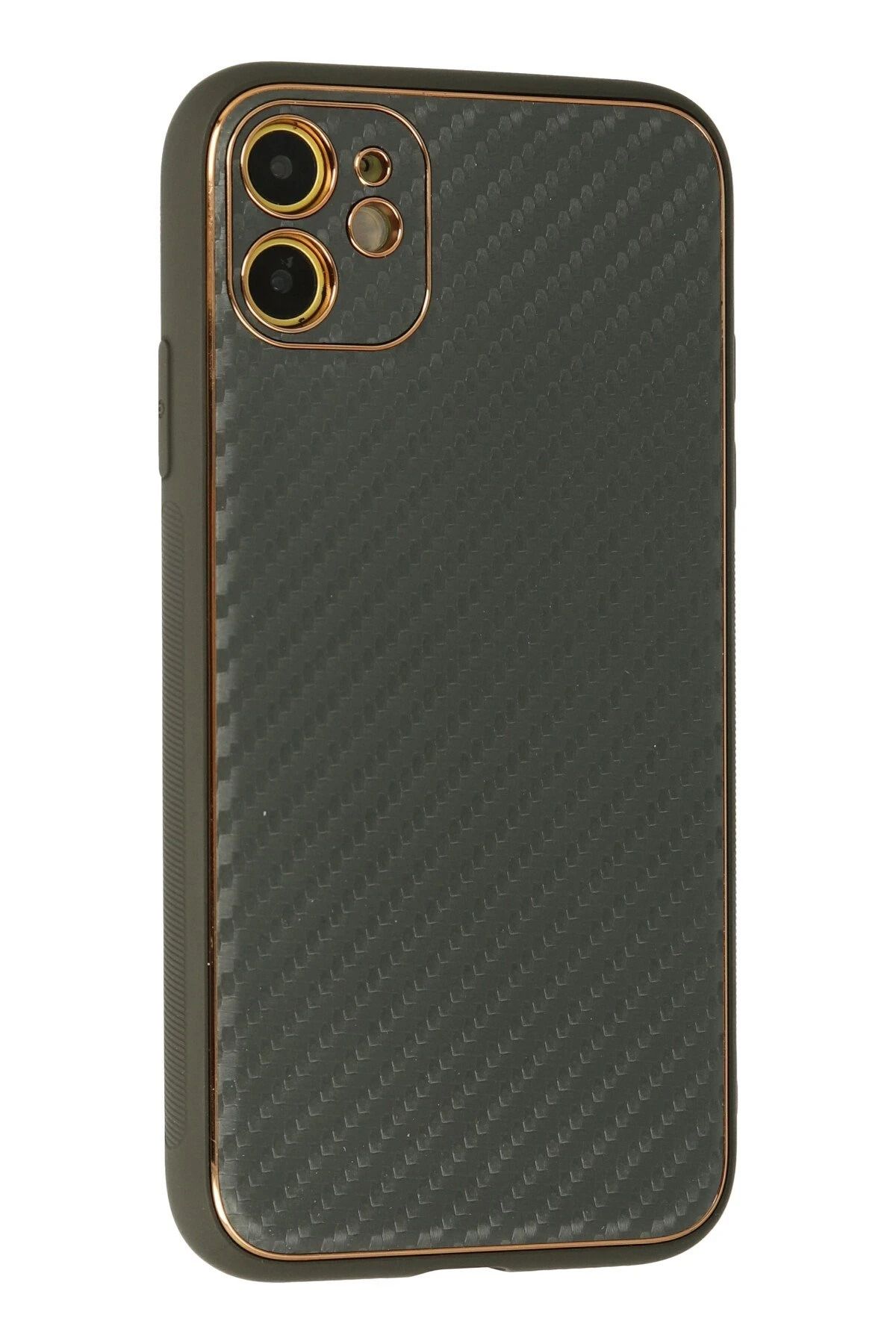 NewFace iPhone 12 Kılıf Coco Karbon Silikon - Füme GLSTD