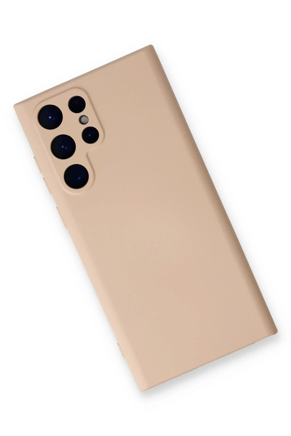 NewFace Galaxy S24 Ultra Uyumlu Kılıf Nano içi Kadife Silikon - Pudra BSTMY