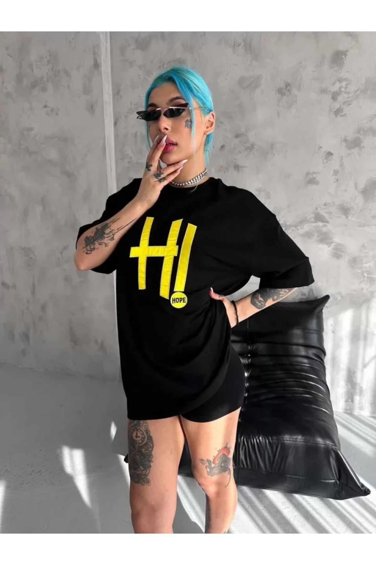 ARUZ MODA Unisex Nakış İşlemeli T-Shirt - Siyah