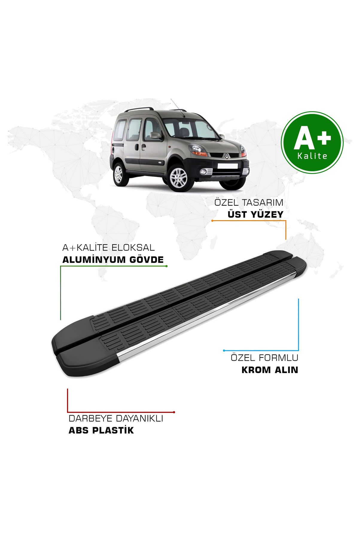 FA OTO AKSESUAR Renault Kangoo Yan Basamak 1998 – 2007 Model S-Line