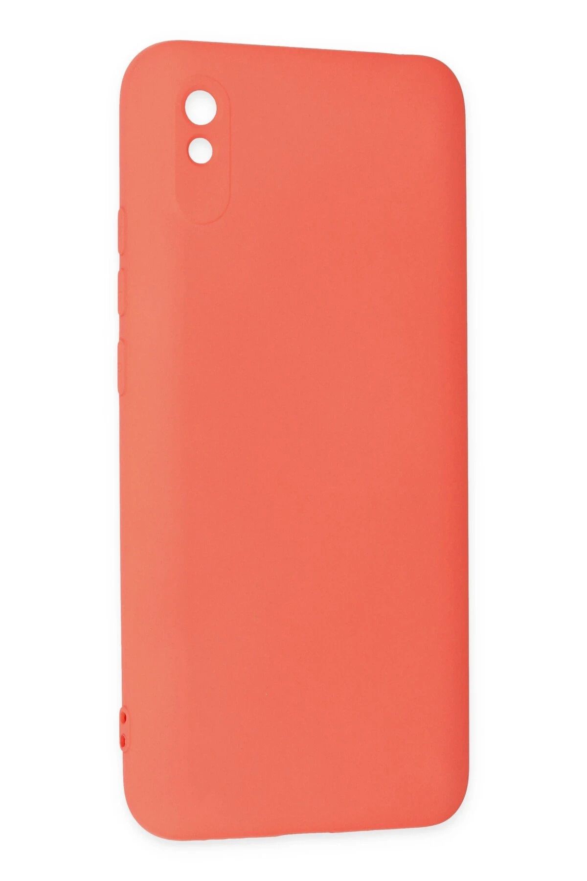 NewFace Xiaomi Redmi 9A Uyumlu  Kılıf Nano içi Kadife Silikon - Turuncu BSTMY