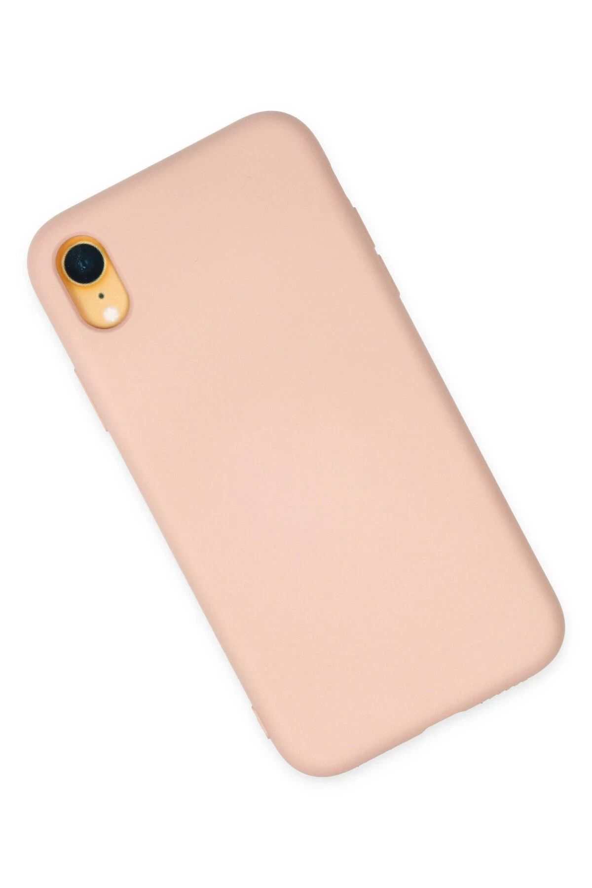 NewFace iPhone XR Uyumlu Kılıf Nano içi Kadife Silikon - Pudra BSTMY