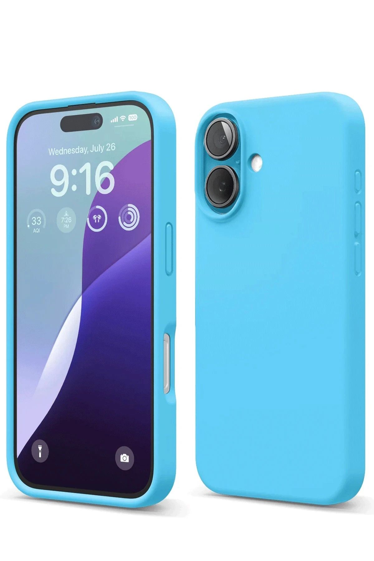 NewFace iPhone 16 Kılıf Nano içi Kadife Silikon - Mavi BSTMY