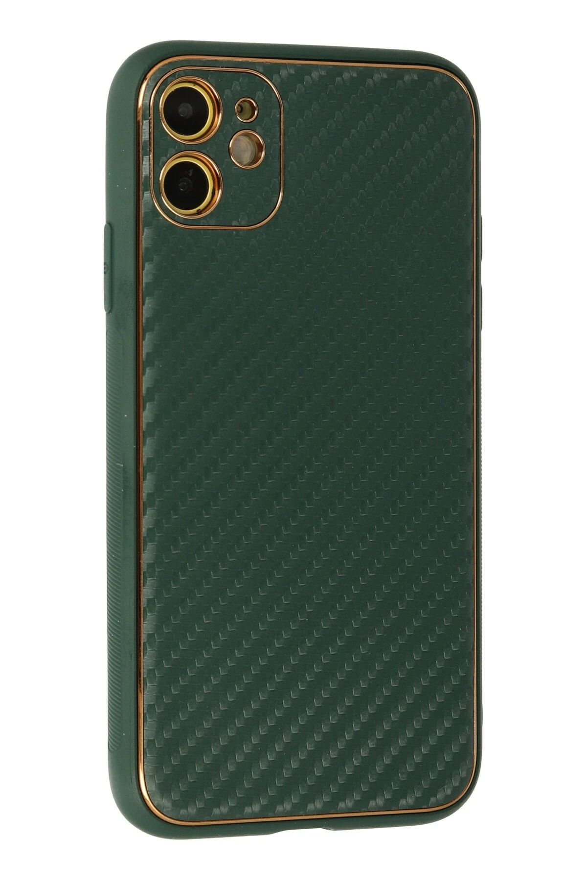 NewFace iPhone 12 Kılıf Coco Karbon Silikon - Yeşil ALMLA