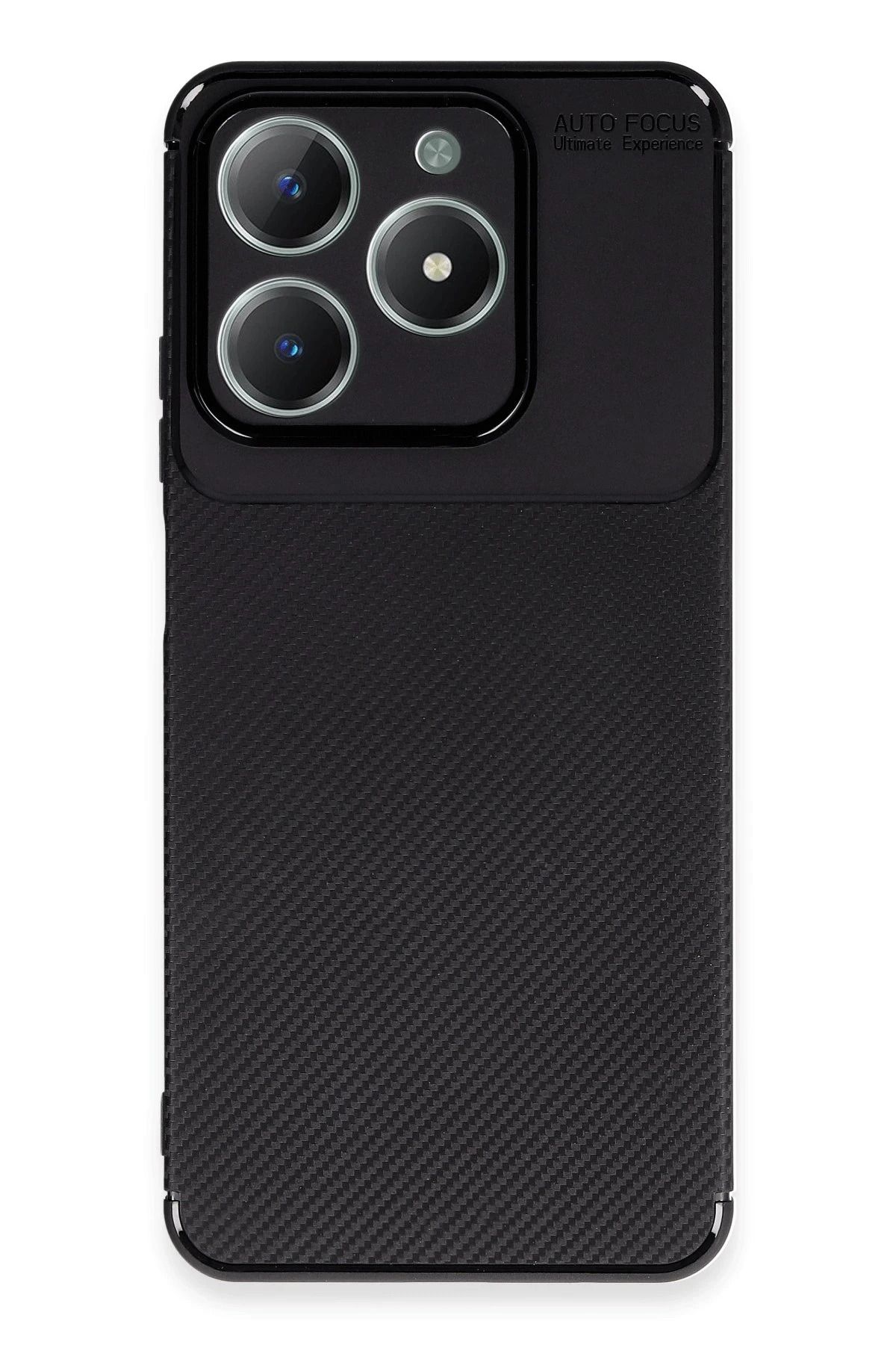 NewFace Realme C61 Kılıf Auto Focus Karbon Kapak - Siyah SVLRS