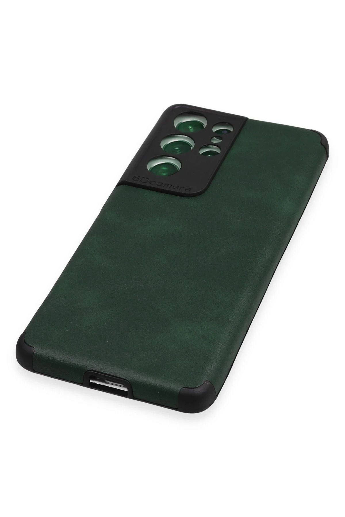 NewFace Samsung Galaxy S21 Ultra Kılıf Loop Deri Silikon - Yeşil BSTMY