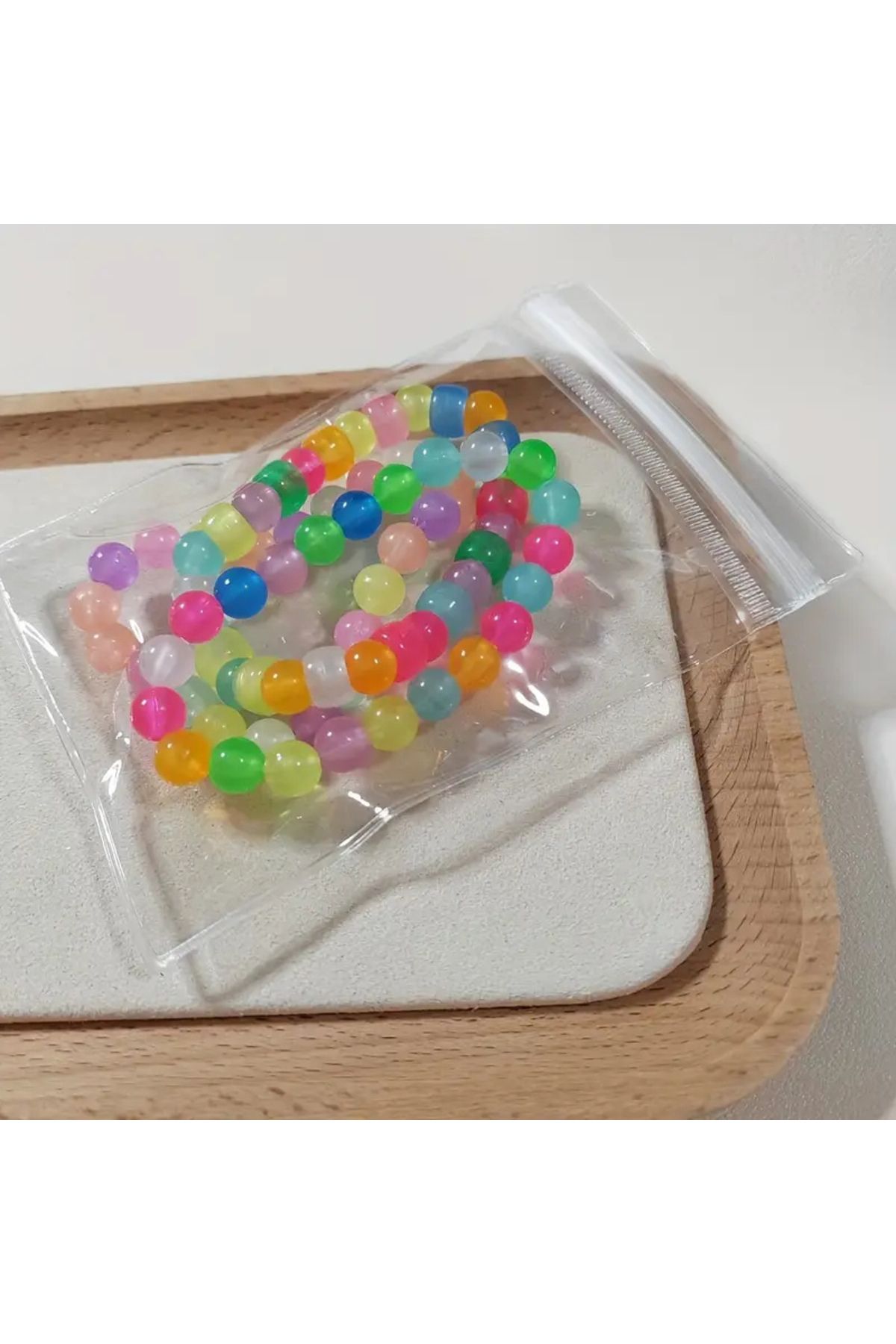 WasWink 3 adet 8mm Karanlıkta Parlayan Bileklik, Zarif Moda Aksesuarları,