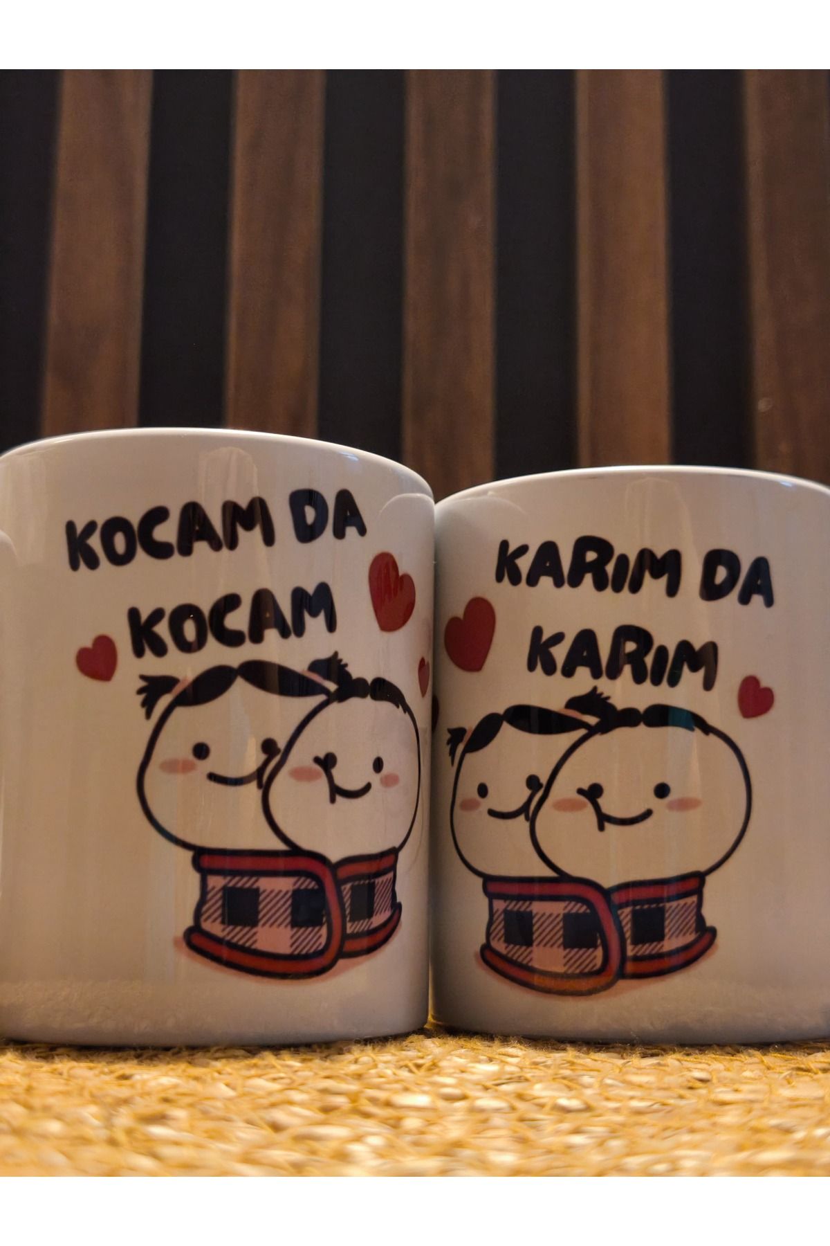 EYS Tasarım 2'li kupa bardak Karımda Karım Kocamda Kocam