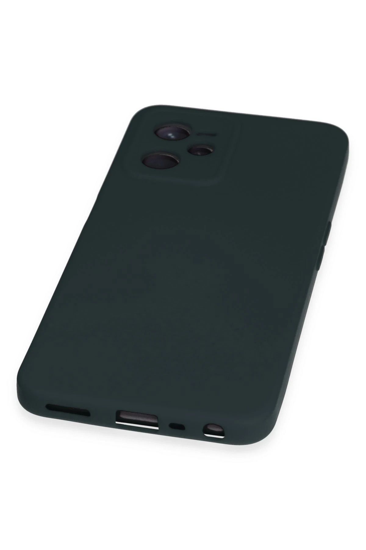 NewFace Realme C35 Kılıf Nano içi Kadife Silikon - Koyu Yeşil BSTMY