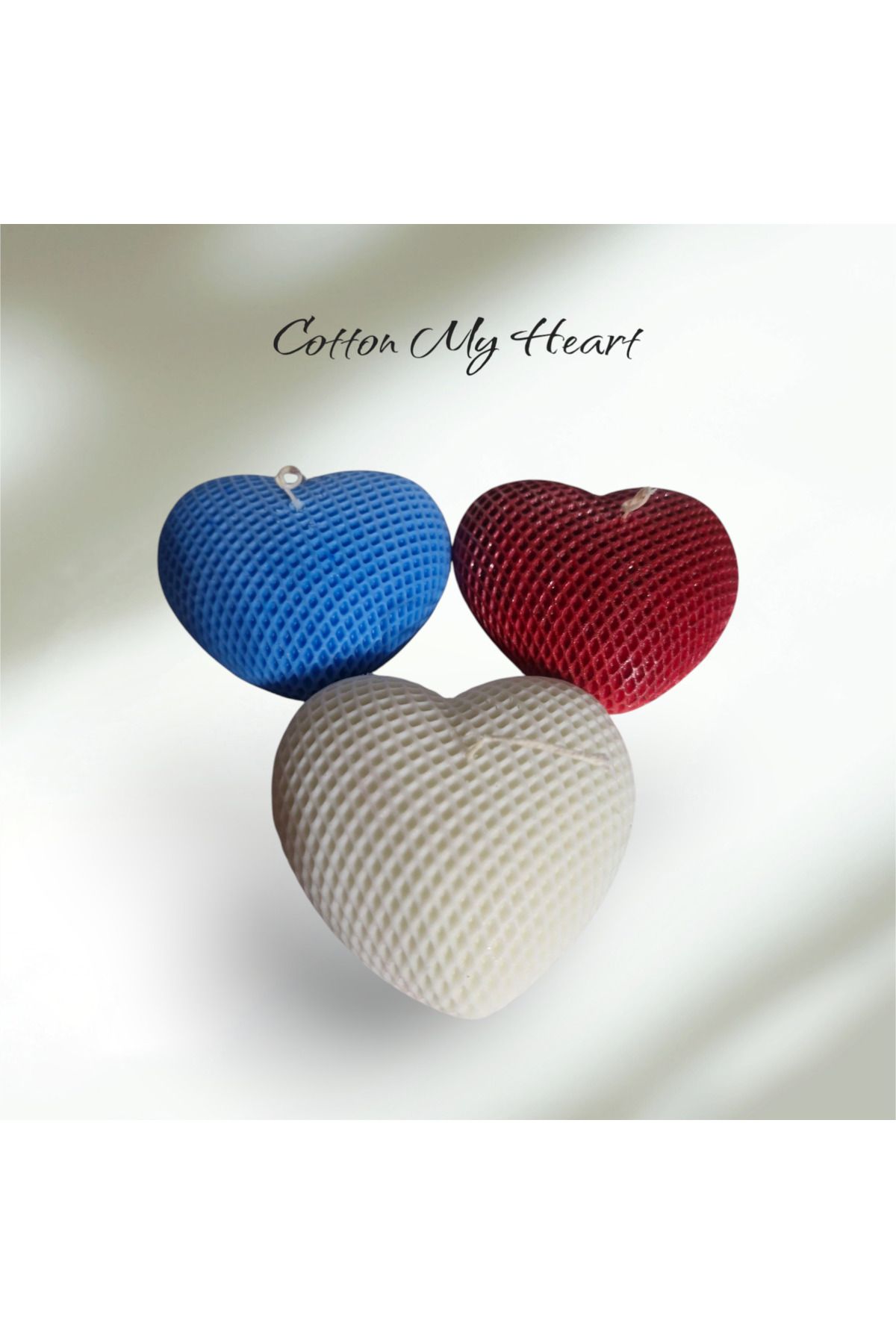 cotton my heart El yapımı soya wax kokulu kalp mumlar