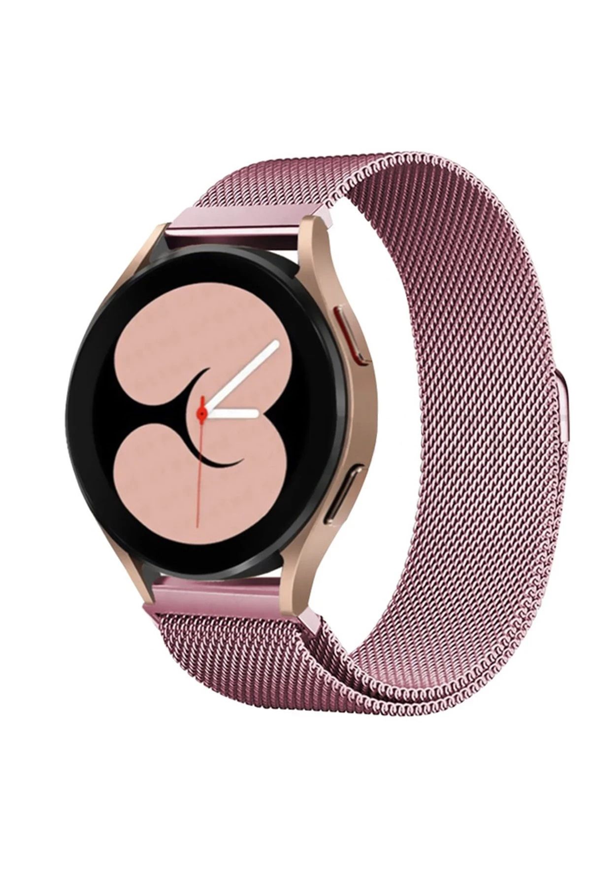 NewFace Samsung Galaxy Watch 4 Metal Mıknatıslı Kordon - Rose BSTMY