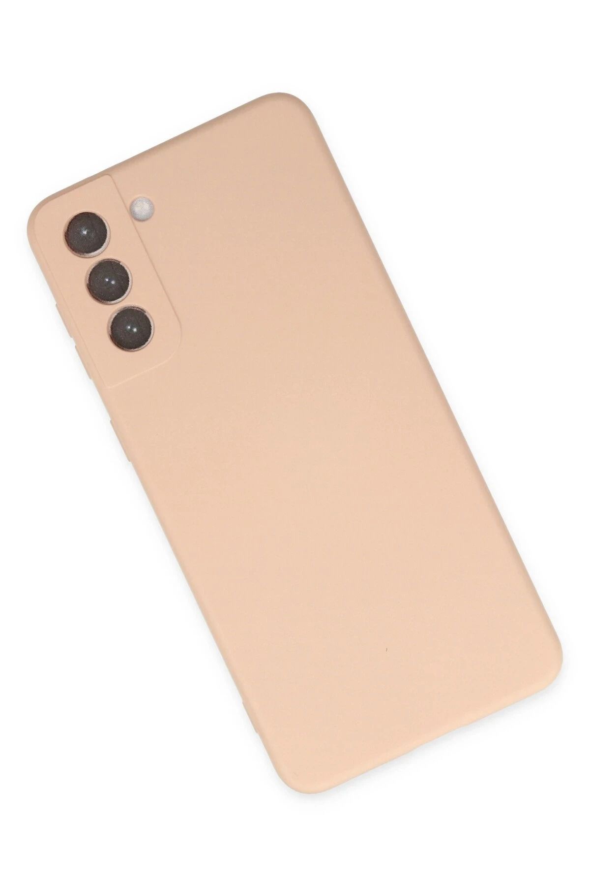 NewFace Samsung Galaxy S21 FE Kılıf Nano içi Kadife Silikon - Pudra BSTMY