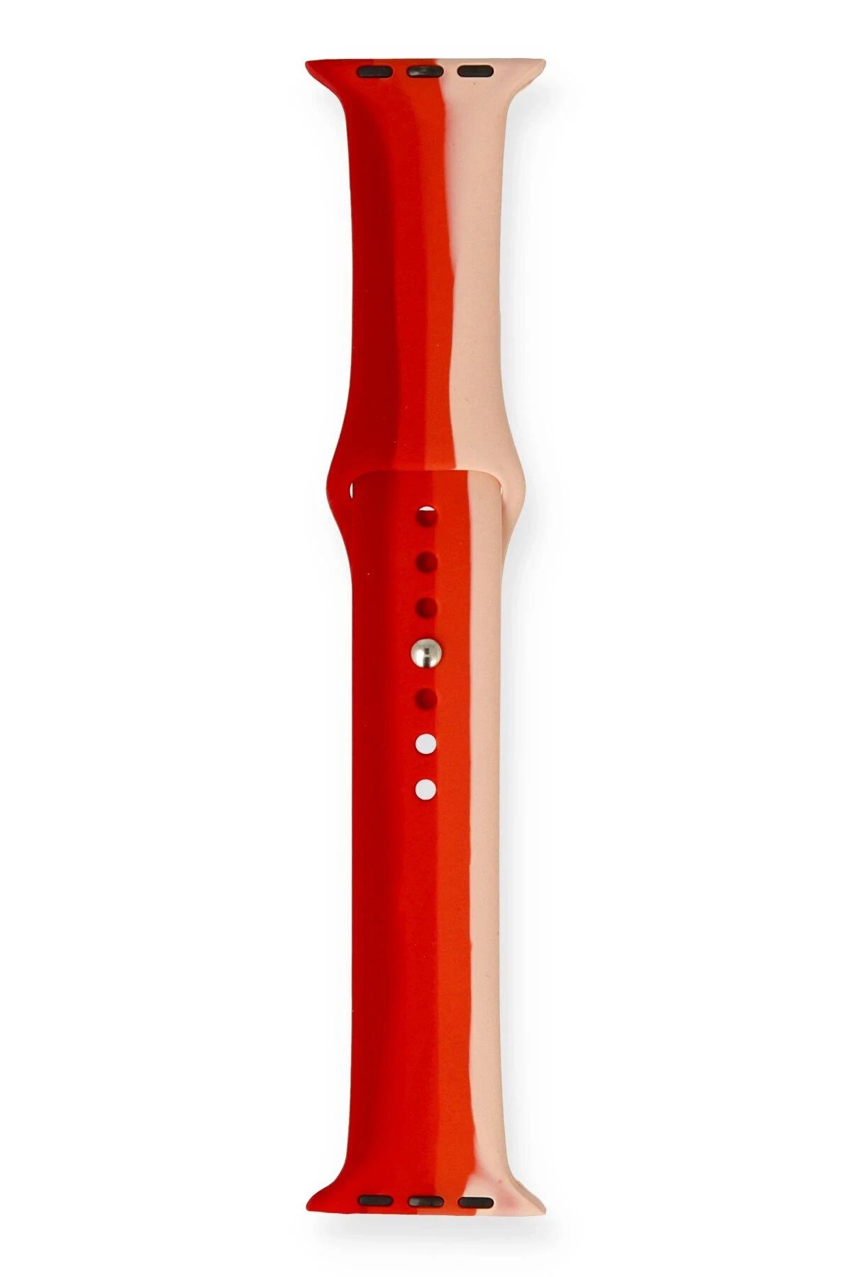 NewFace Apple Watch 38mm Gökkuşağı Org Kordon - Bordo-Krem BSTMY