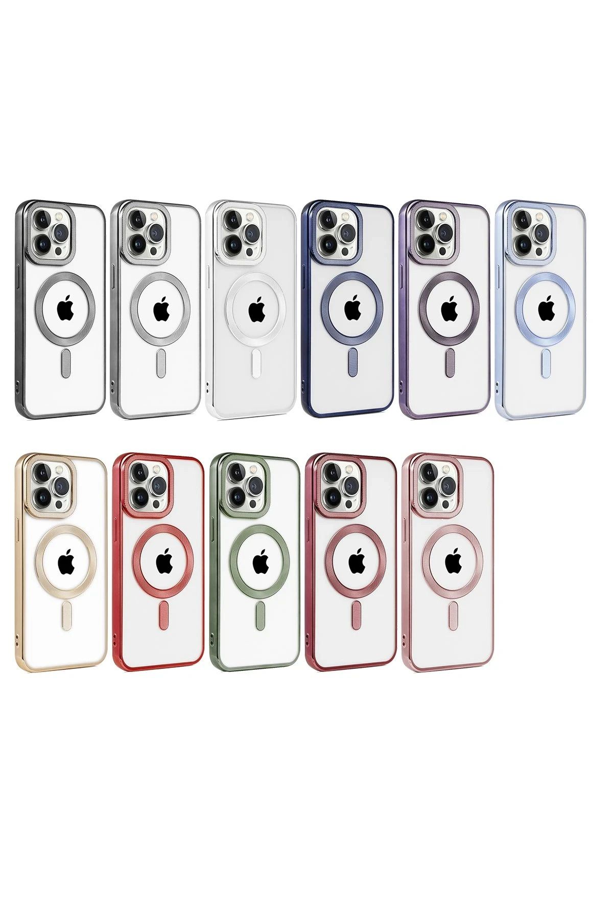 NewFace iPhone 14 Pro Max Kılıf Kronos Magsafe Kapak - Gümüş BSTMY