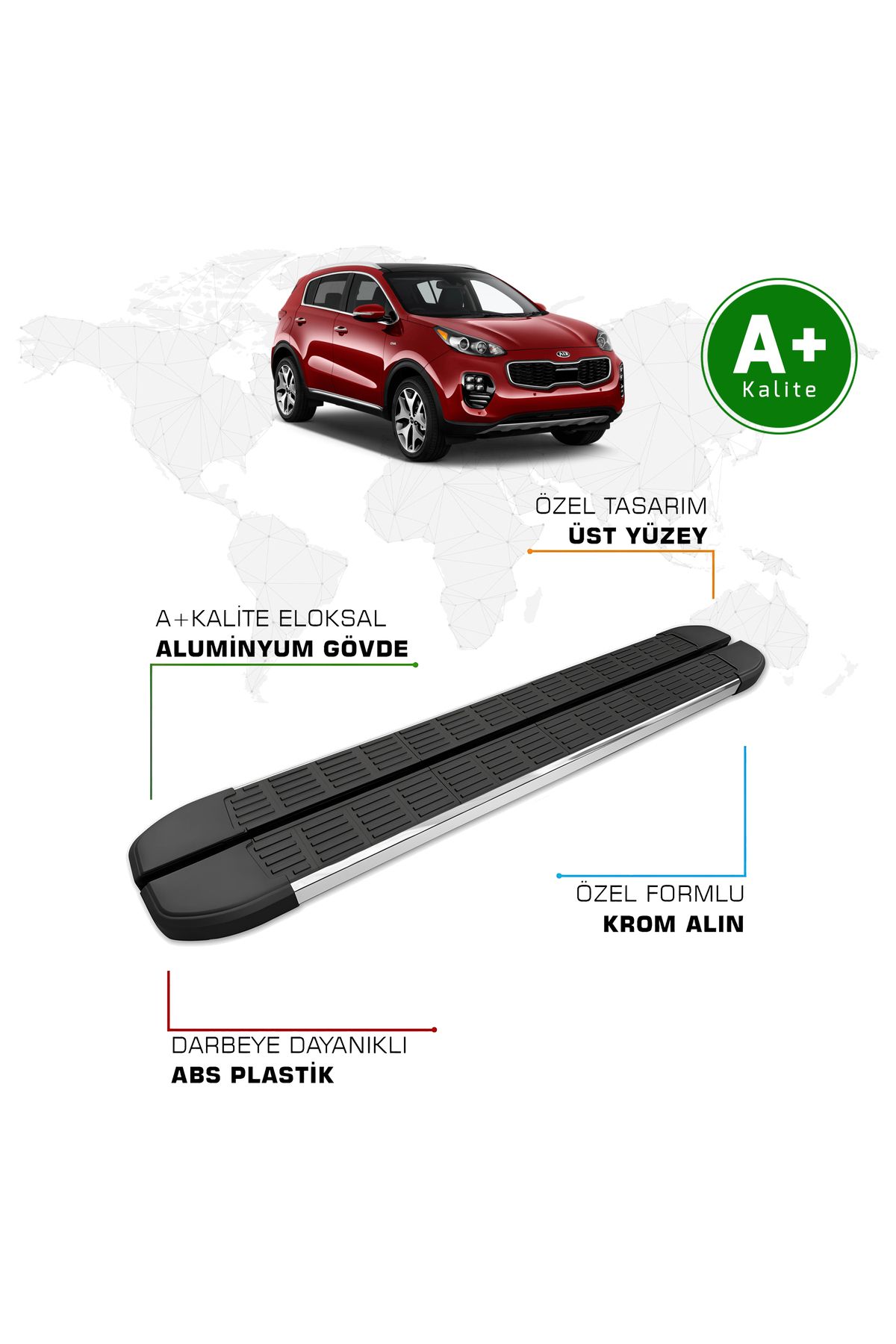 FA OTO AKSESUAR Kia Sportage Yan Basamak 2016 – 2021 Model S-Line