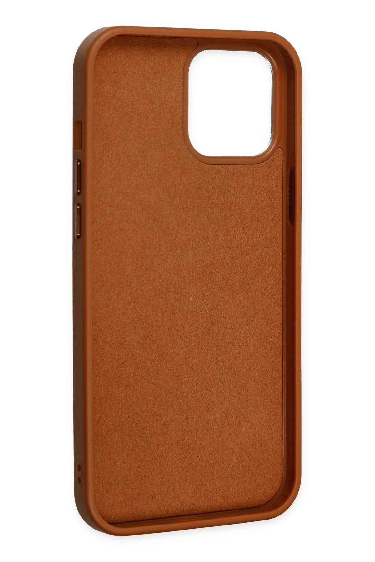 NewFace iPhone 12 Pro Max Kılıf Asya Deri Silikon - Kahverengi FLKRY