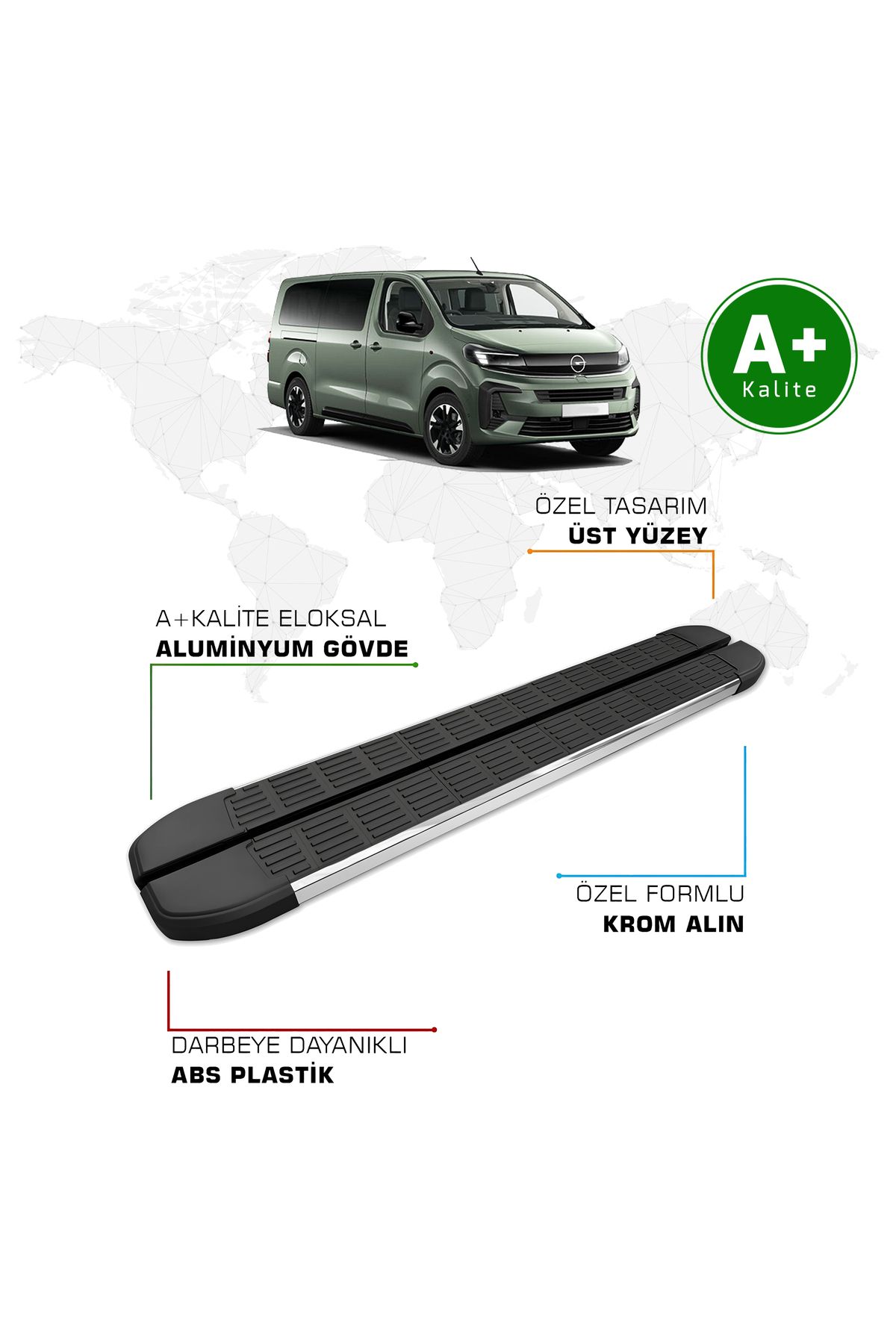 FA OTO AKSESUAR Opel Zafira Yan Basamak Uzun Şasi 2021 Model ve Sonrası S-Line